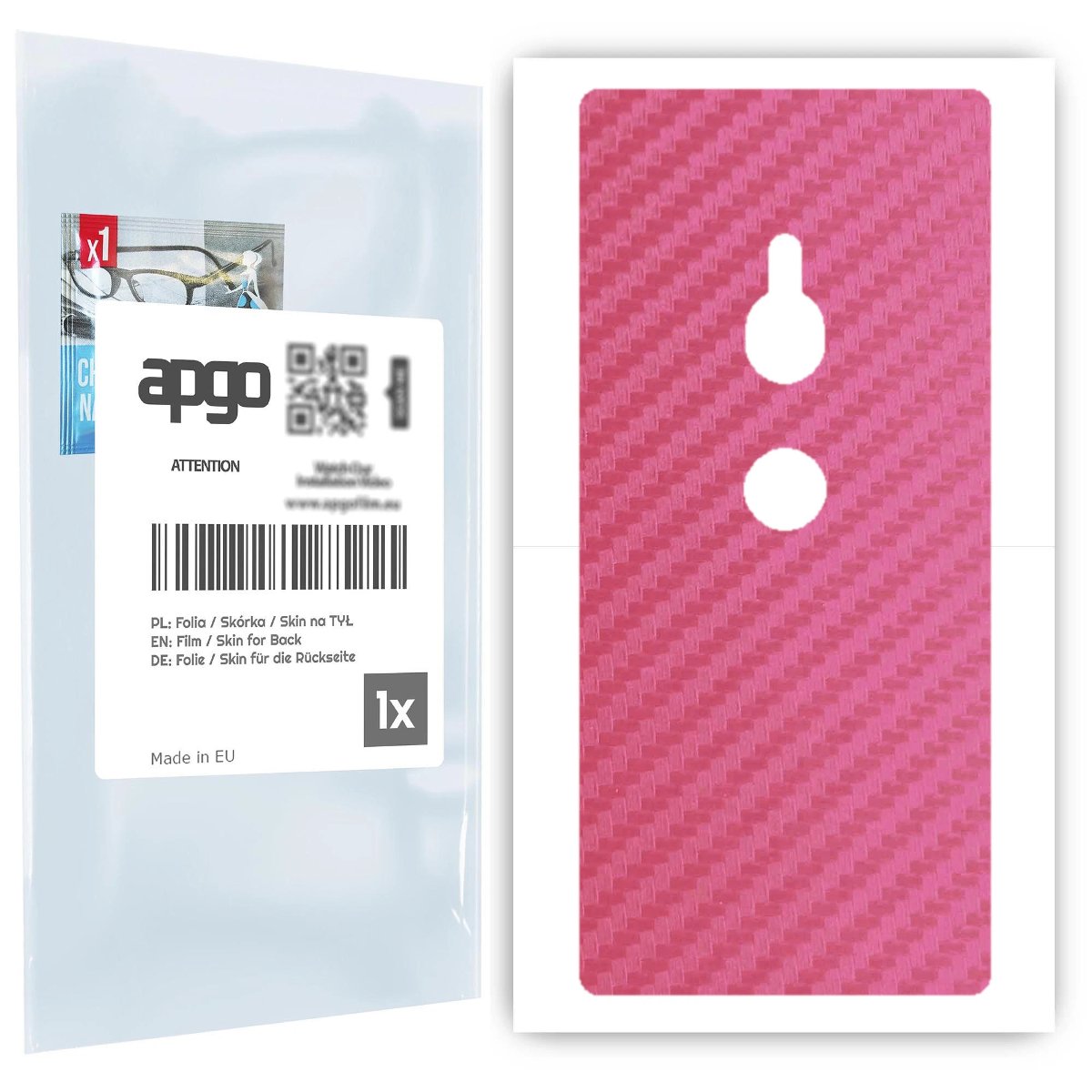 Folia naklejka skórka strukturalna na TYŁ do Sony Xperia XZ2 -  Carbon Różowy - apgo SKINS