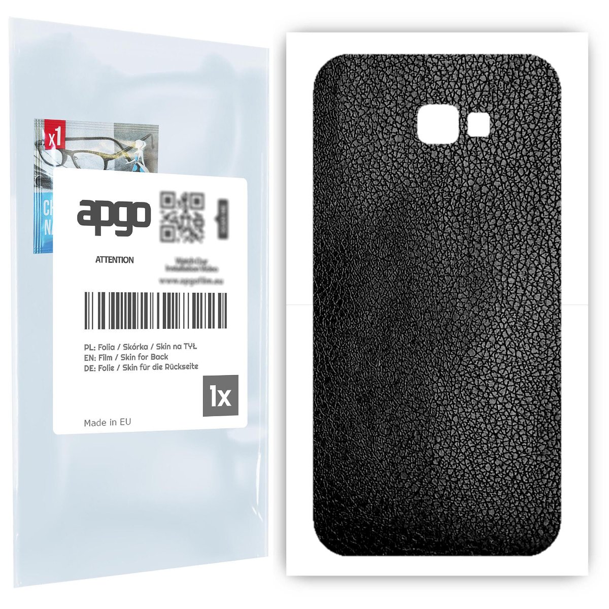 Folia naklejka skórka strukturalna na TYŁ do Samsung Galaxy A7 (2017) -  Skóra Czarna - apgo SKINS