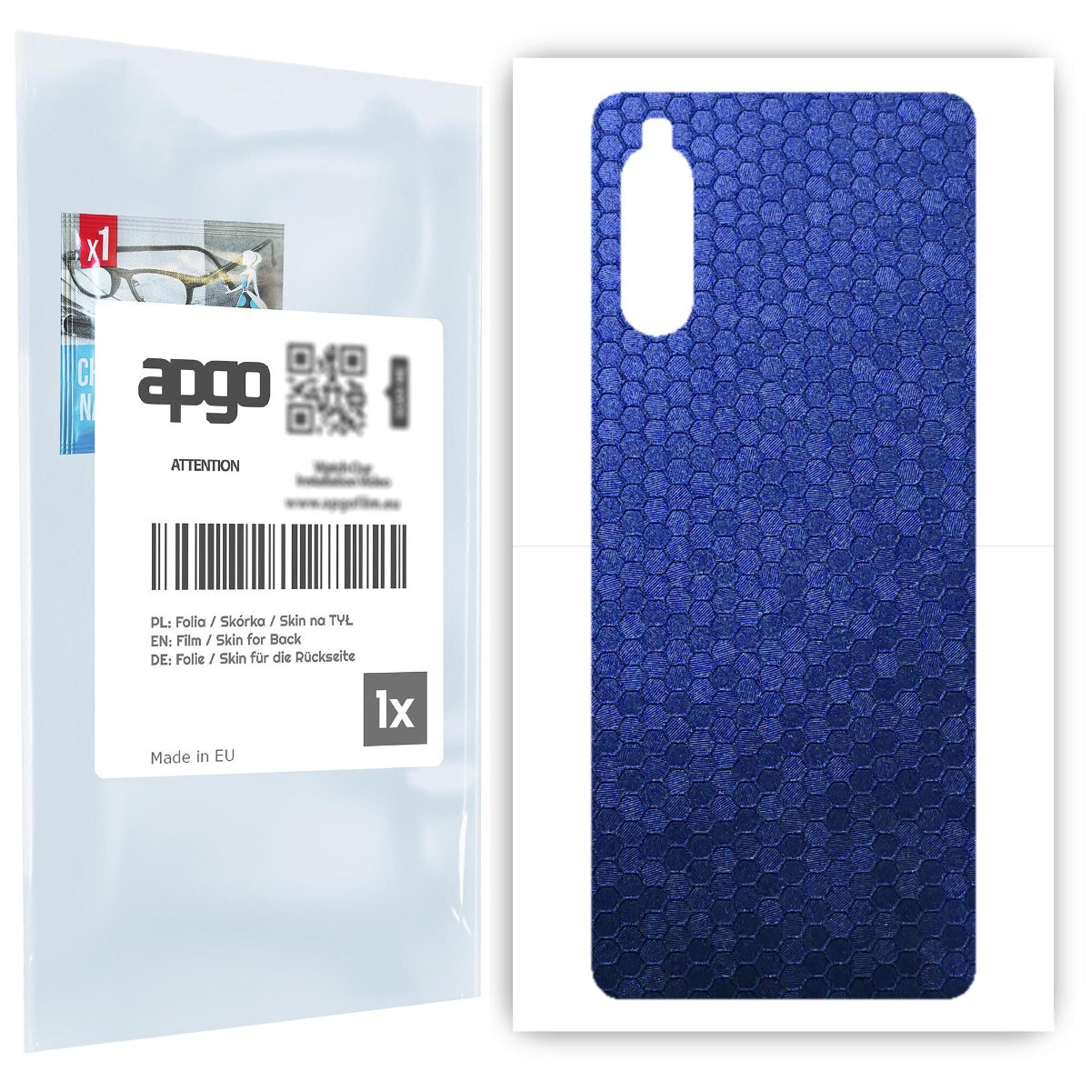 Folia naklejka skórka strukturalna na TYŁ do Sony Xperia 10 II -  Plaster Miodu Niebieski - apgo SKINS