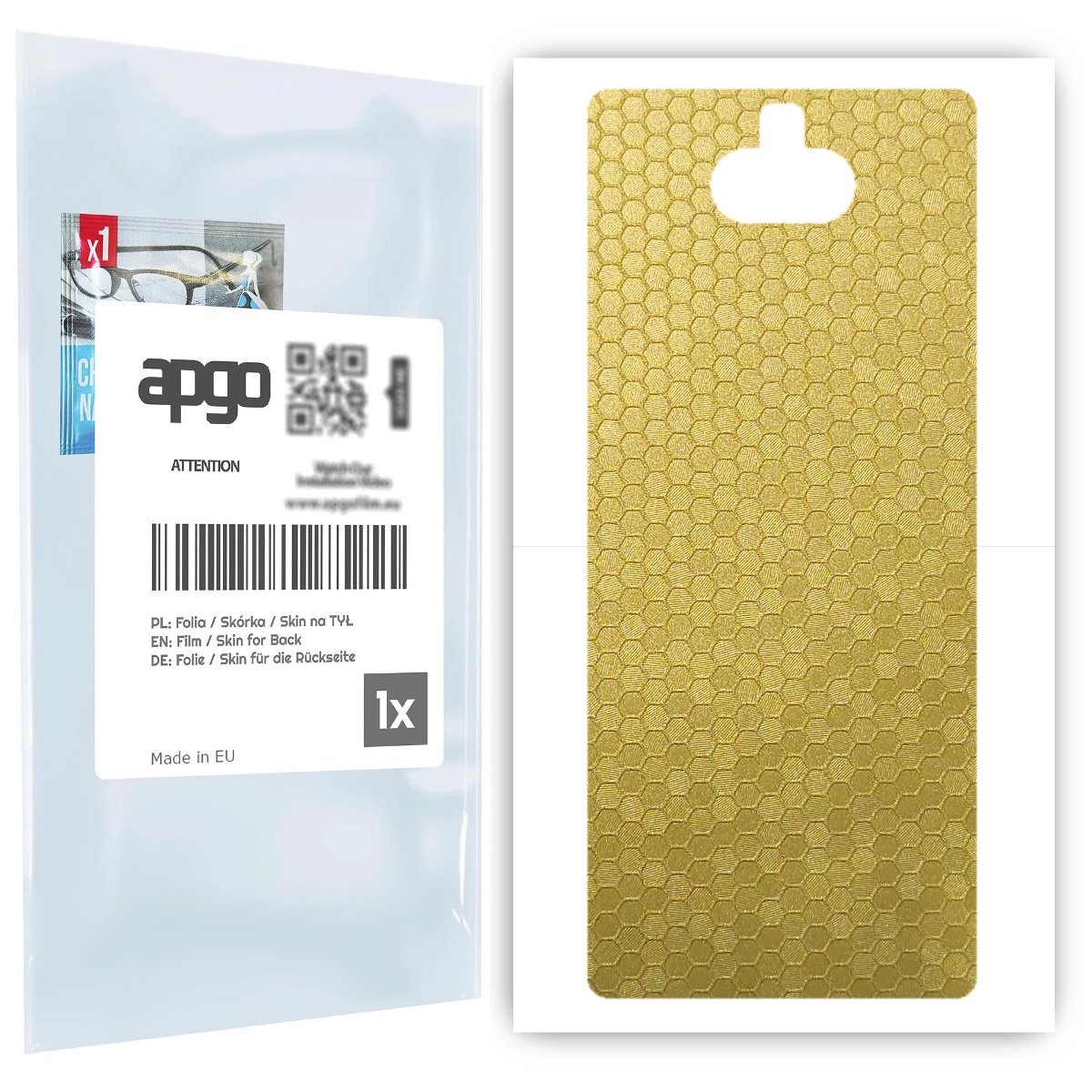 Folia naklejka skórka strukturalna na TYŁ do Sony Xperia 10 -  Plaster Miodu Złoty - apgo SKINS