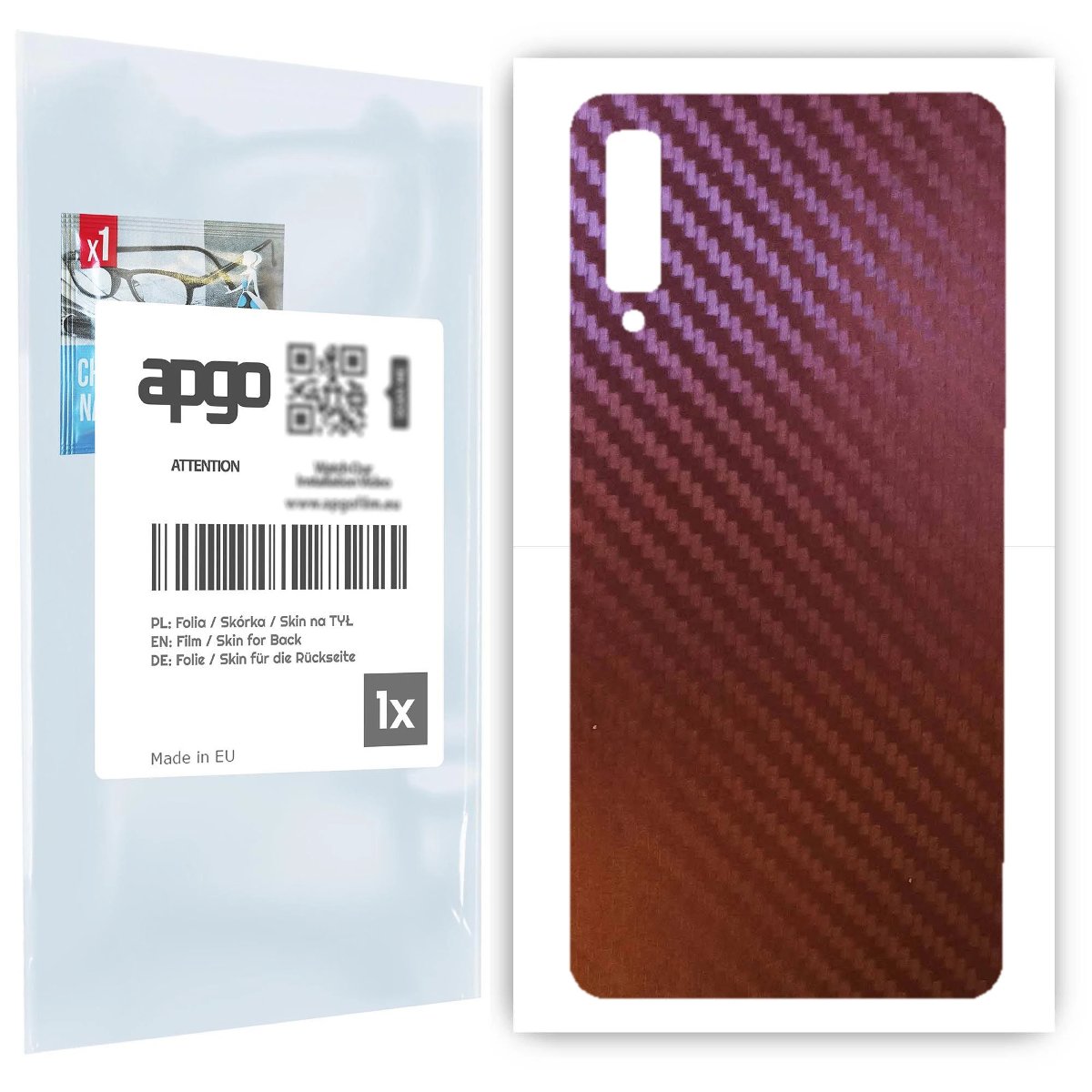 Folia naklejka skórka strukturalna na TYŁ do Samsung Galaxy A7 (2018) -  Carbon Kameleon CAKA5 - apgo SKINS