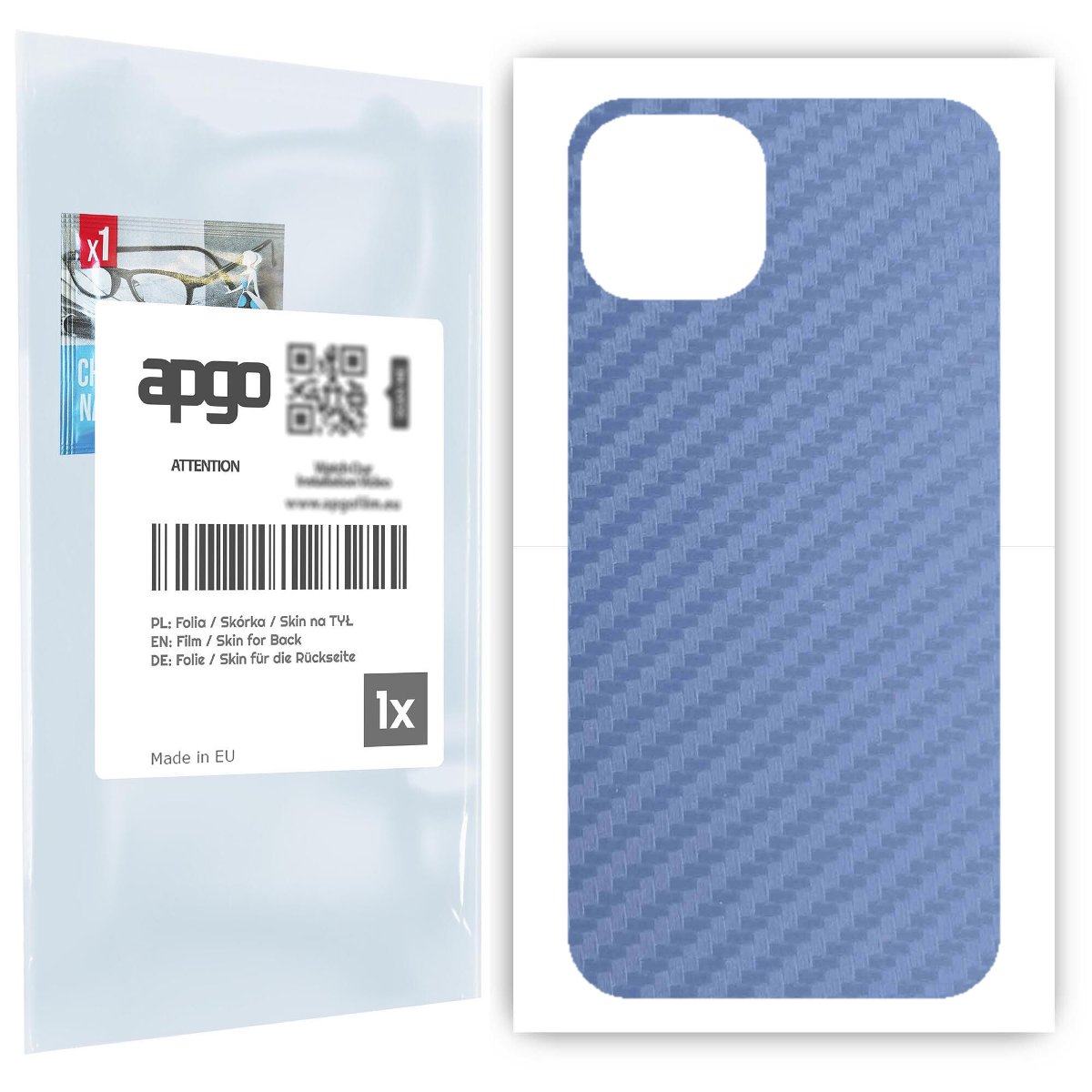 Folia naklejka skórka strukturalna na TYŁ do Apple iPhone 13 -  Carbon Granatowy - apgo SKINS