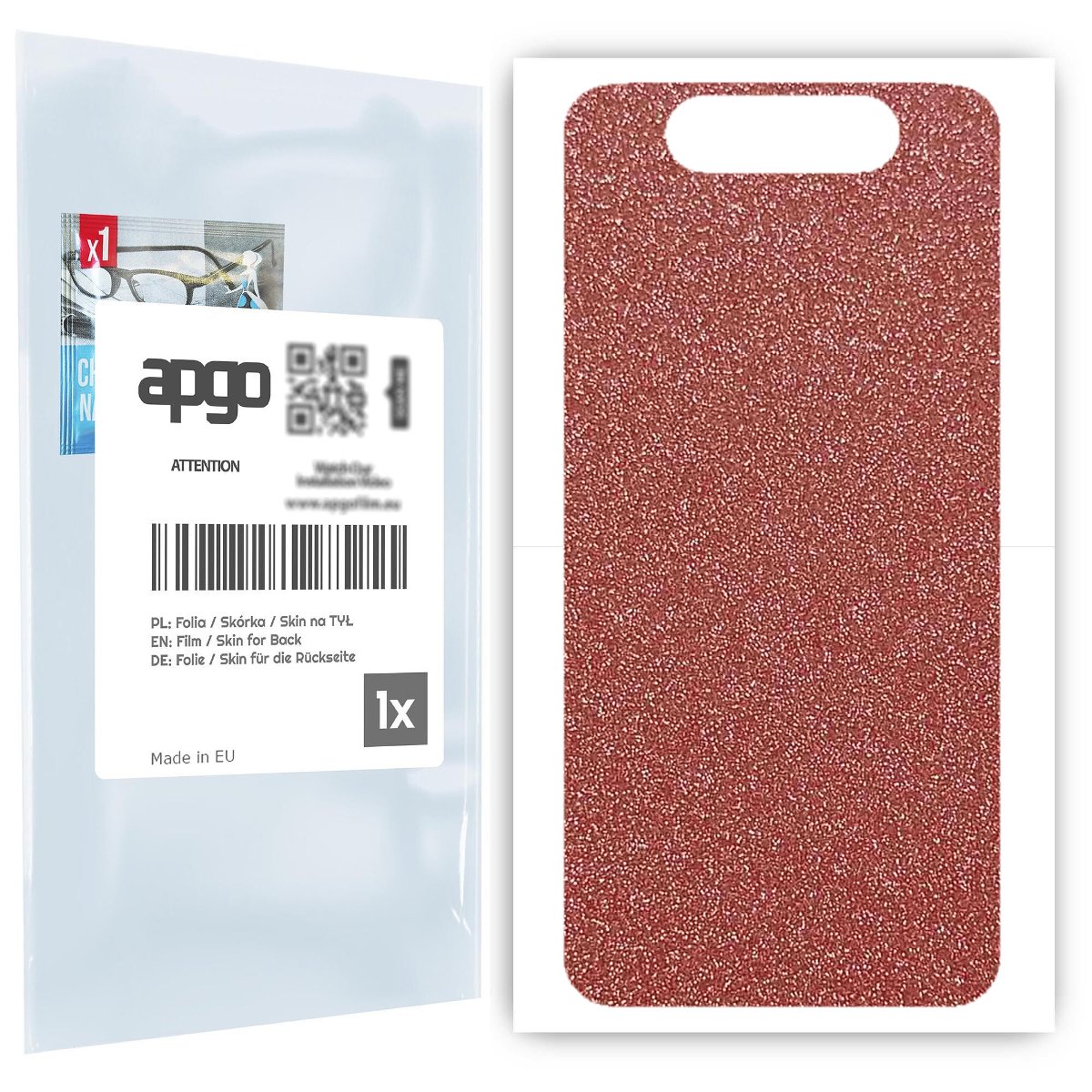 Folia naklejka skórka strukturalna na TYŁ do Samsung Galaxy A80 -  Brokat Brzoskwiniowy - apgo SKINS