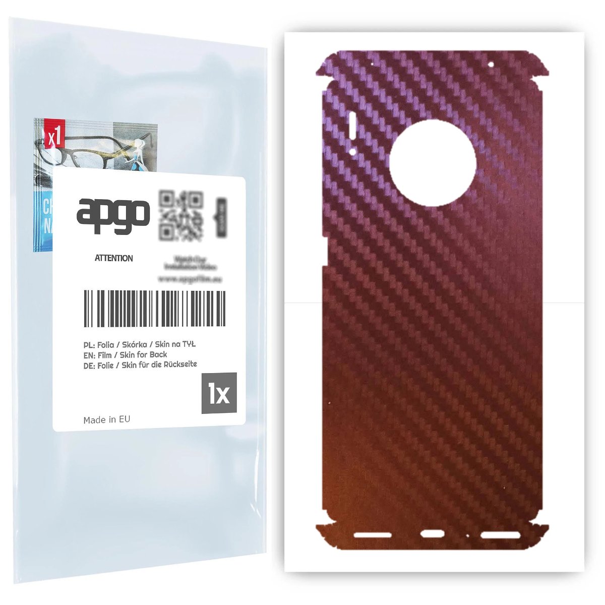 Folia naklejka skórka strukturalna na TYŁ+BOKI do Huawei Mate 30 Pro 5G -  Carbon Kameleon CAKA5 - apgo SKINS