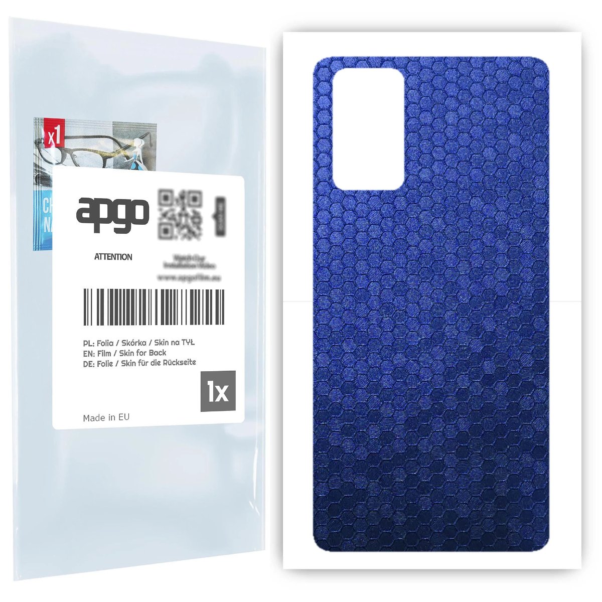 Folia naklejka skórka strukturalna na TYŁ do Samsung Galaxy Note 20 -  Plaster Miodu Niebieski - apgo SKINS
