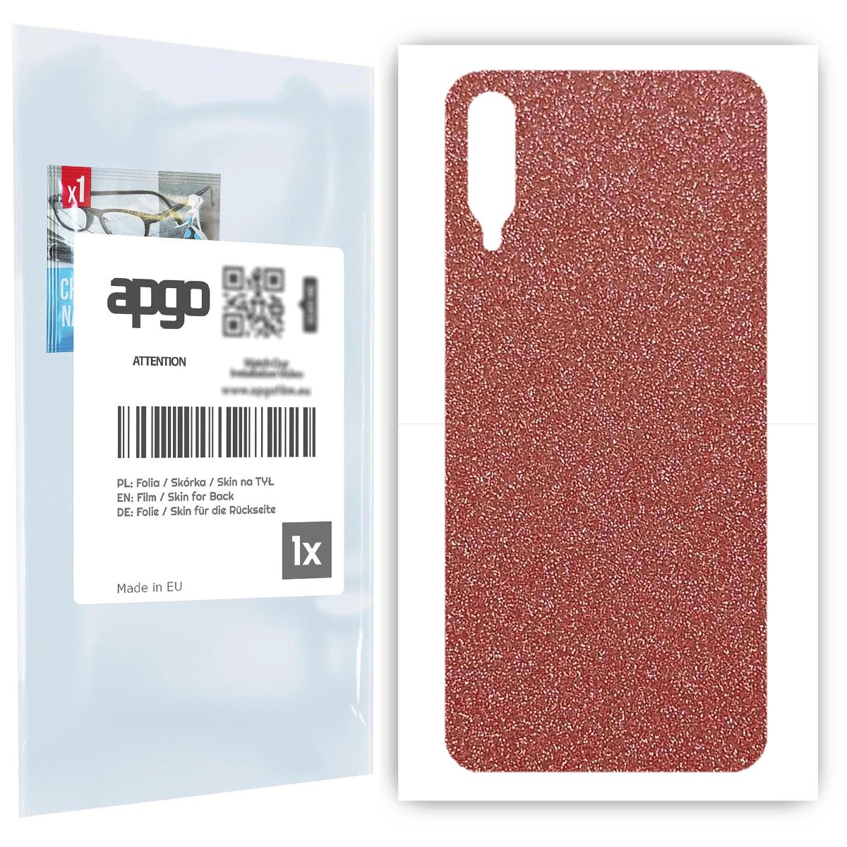 Folia naklejka skórka strukturalna na TYŁ do Samsung Galaxy A30s -  Brokat Brzoskwiniowy - apgo SKINS