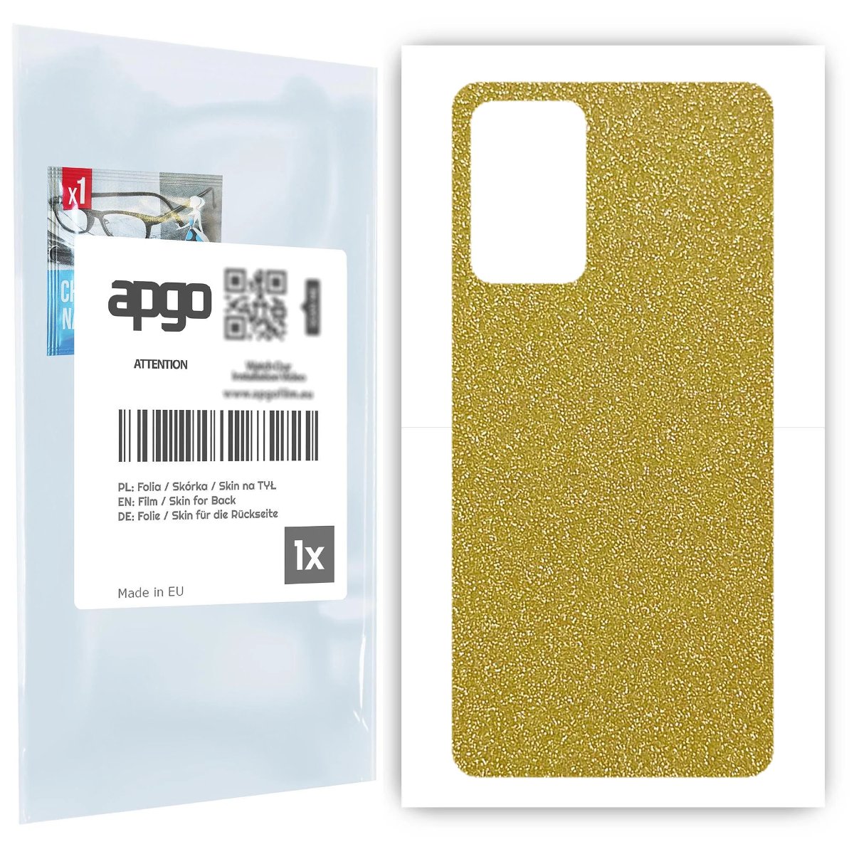 Folia naklejka skórka strukturalna na TYŁ do Samsung Galaxy A72 -  Brokat Złoty - apgo SKINS