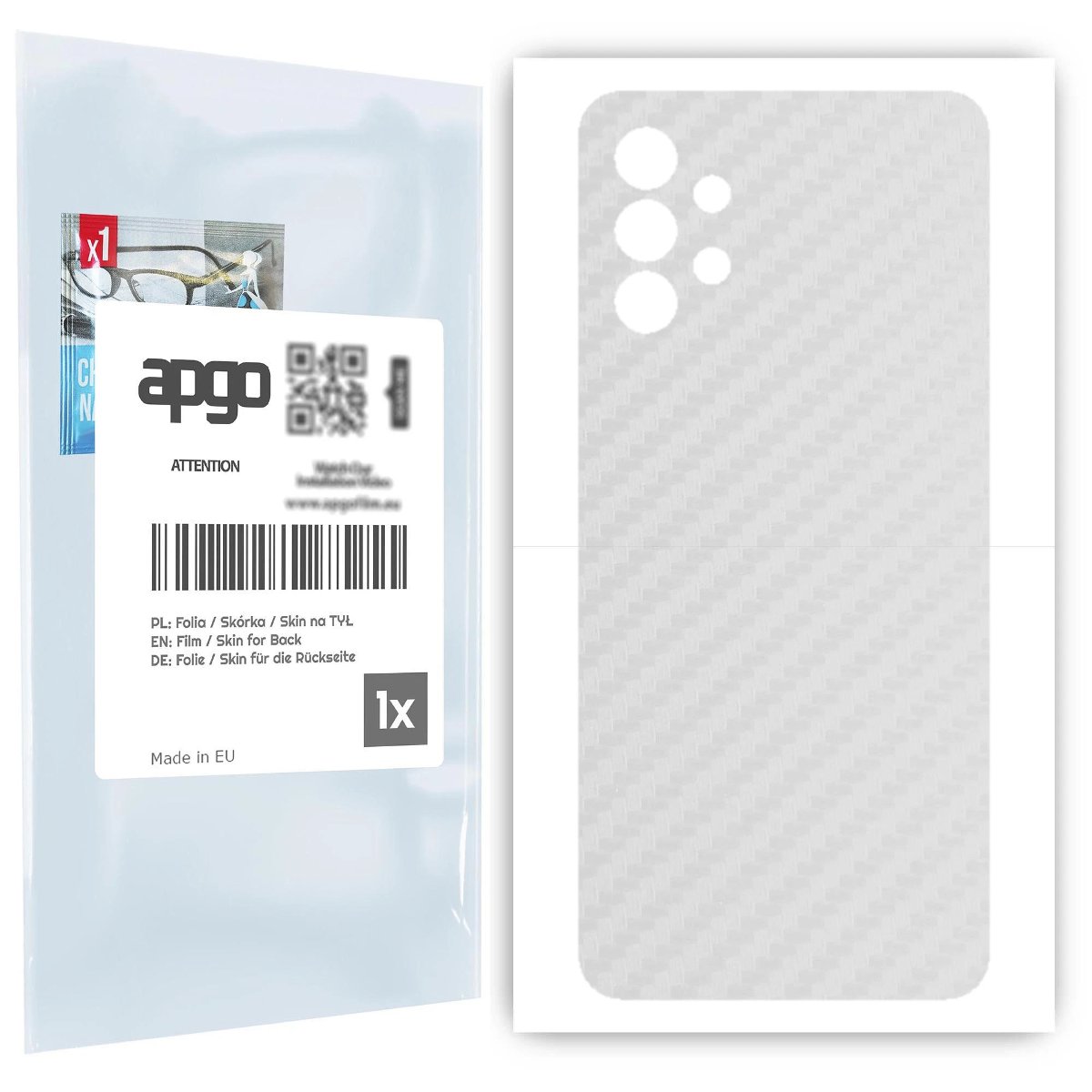 Folia naklejka skórka strukturalna na TYŁ do Samsung Galaxy A32 5G -  Carbon Przezroczysty - apgo SKINS