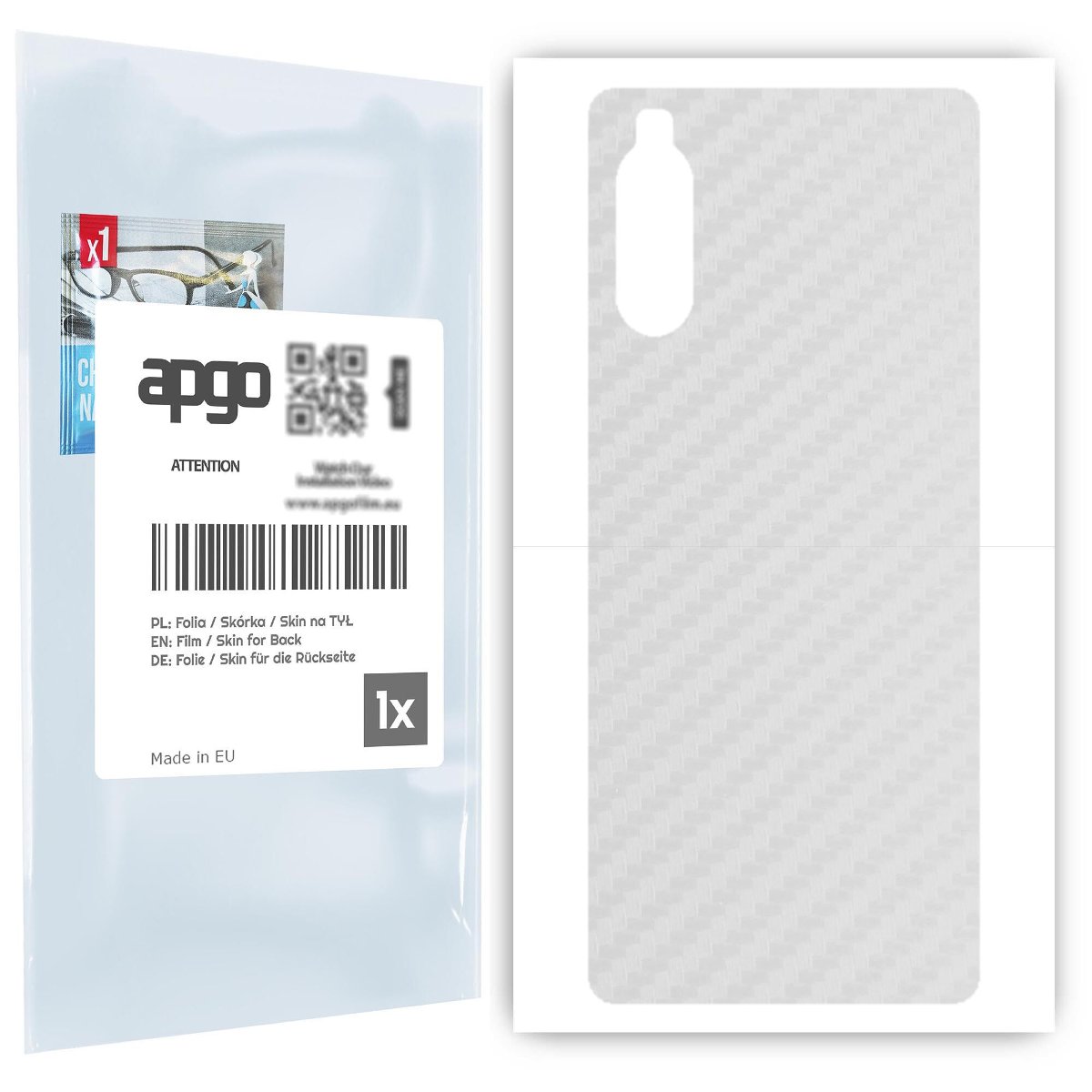 Folia naklejka skórka strukturalna na TYŁ do Sony Xperia 10 III -  Carbon Przezroczysty - apgo SKINS