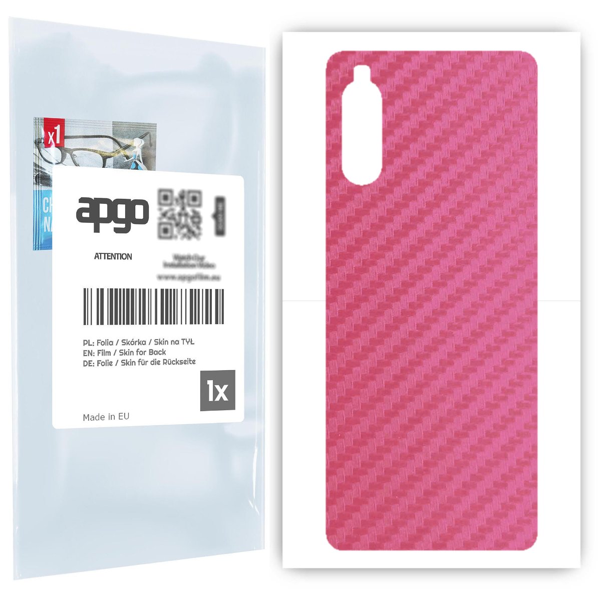 Folia naklejka skórka strukturalna na TYŁ do Sony Xperia 10 II -  Carbon Różowy - apgo SKINS