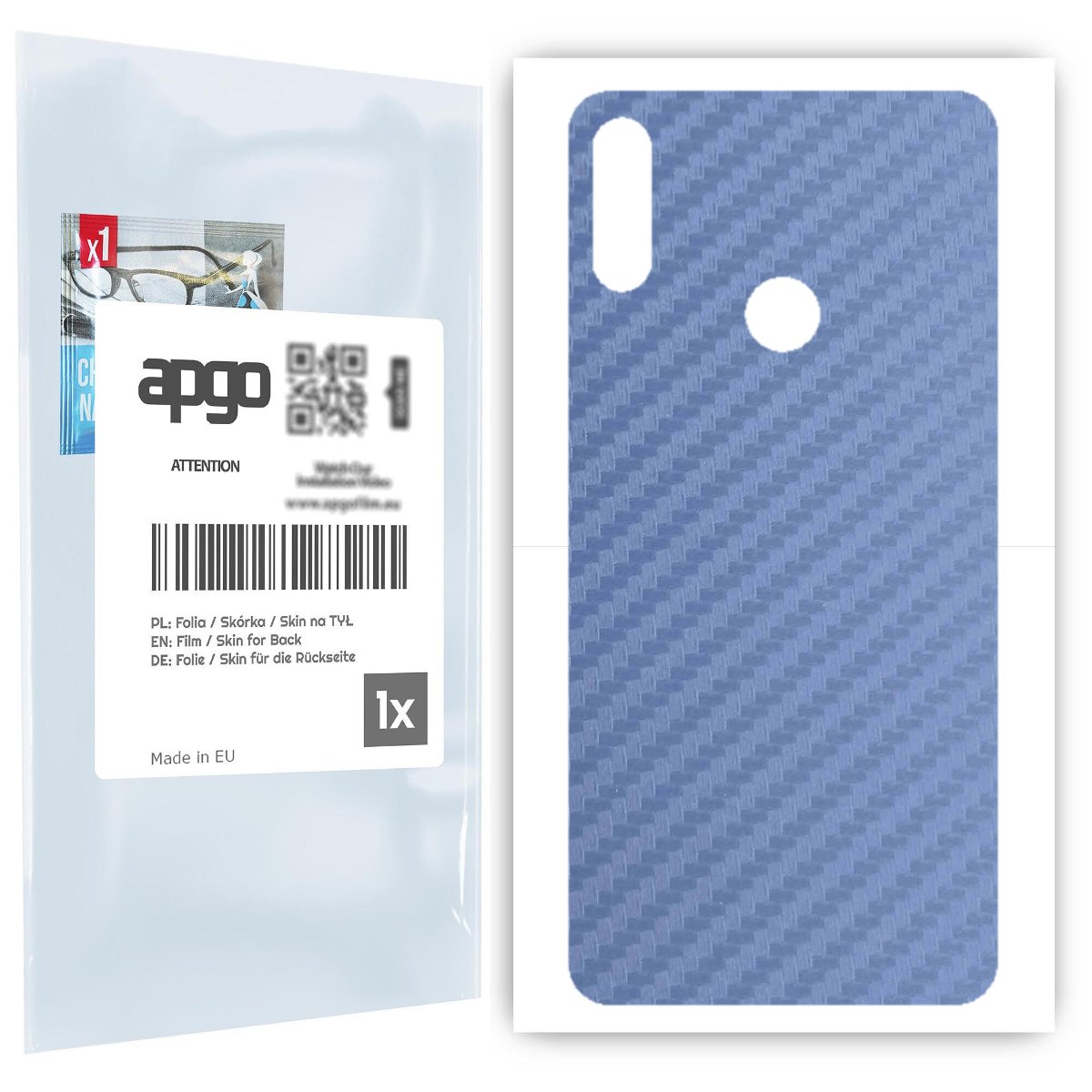 Folia naklejka skórka strukturalna na TYŁ do Asus Zenfone Max Pro (M2) ZB631KL -  Carbon Granatowy - apgo SKINS