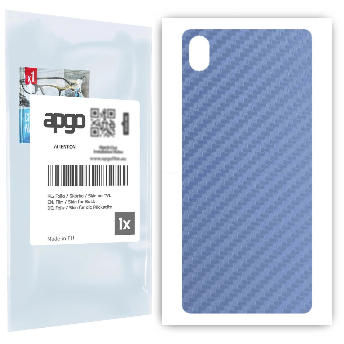 Folia naklejka skórka strukturalna na TYŁ do Sony Xperia L3 -  Carbon Granatowy - apgo SKINS