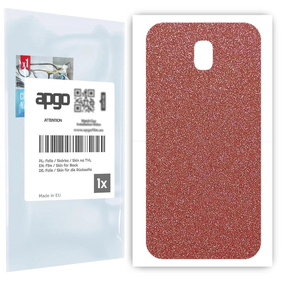 Folia naklejka skórka strukturalna na TYŁ do Samsung Galaxy J5 (2017) -  Brokat Brzoskwiniowy - apgo SKINS