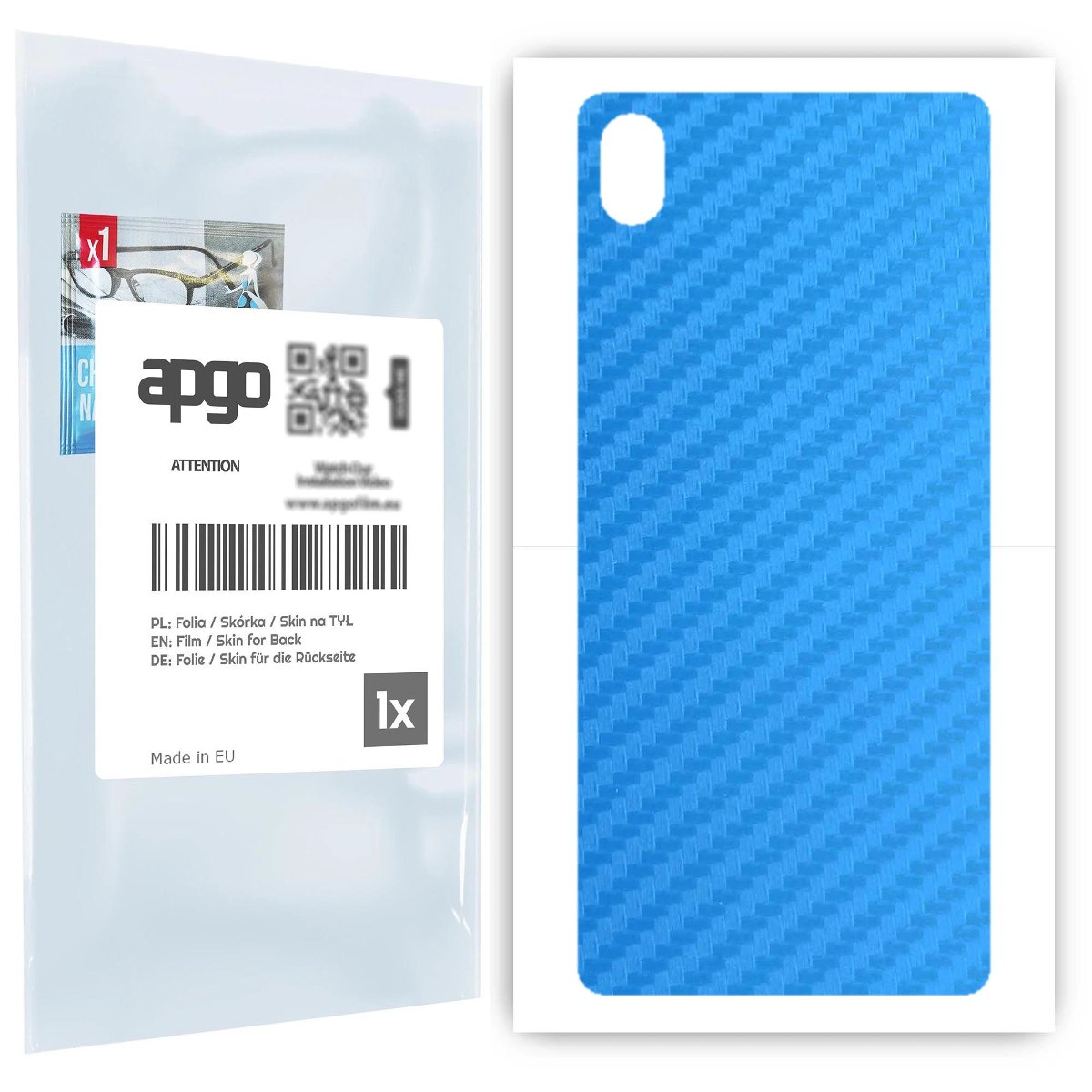 Folia naklejka skórka strukturalna na TYŁ do Sony Xperia L3 -  Carbon Niebieski - apgo SKINS