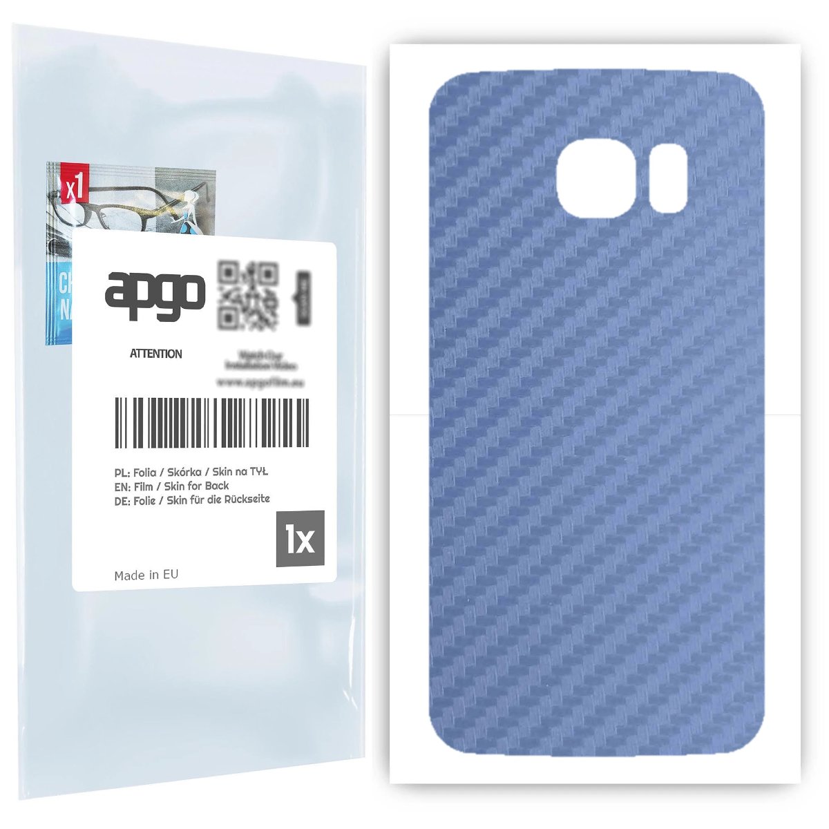 Folia naklejka skórka strukturalna na TYŁ do Samsung Galaxy S6 Edge SM-G925F -  Carbon Granatowy - apgo SKINS