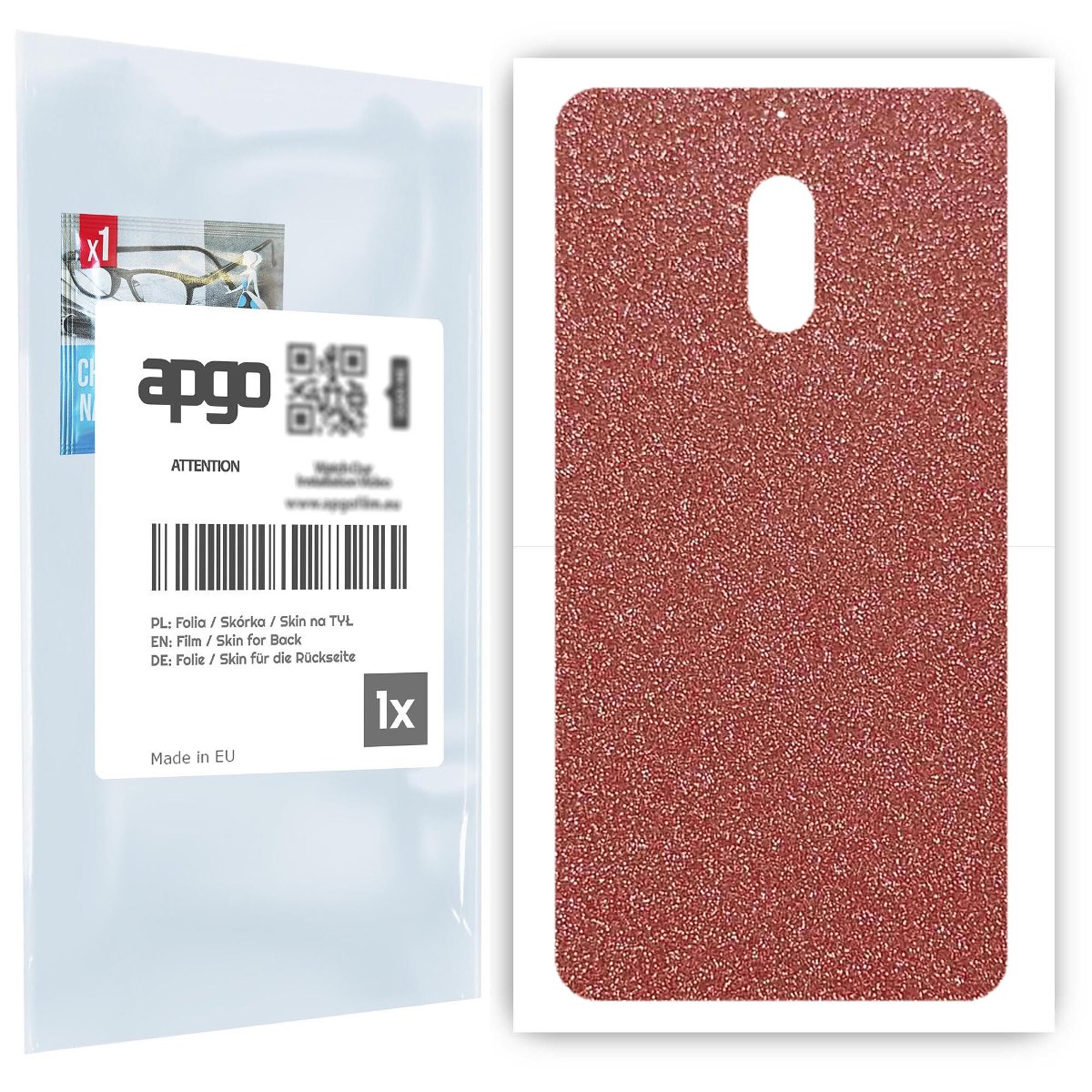 Folia naklejka skórka strukturalna na TYŁ do Nokia 6 -  Brokat Brzoskwiniowy - apgo SKINS