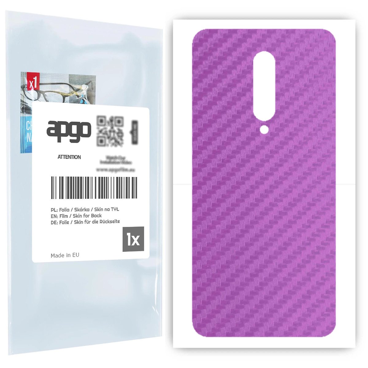 Folia naklejka skórka strukturalna na TYŁ do OnePlus 7 Pro -  Carbon Fioletowy - apgo SKINS