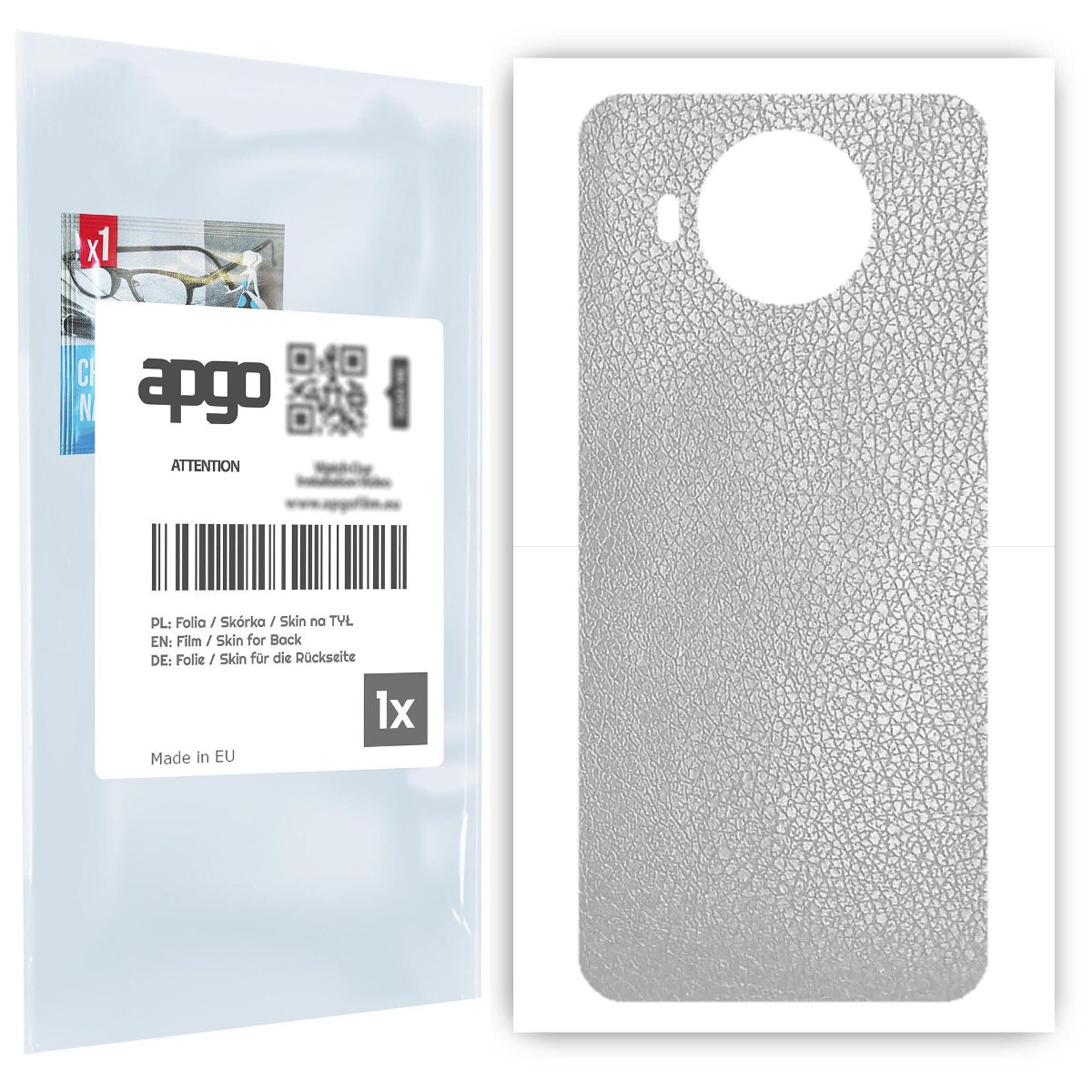 Folia naklejka skórka strukturalna na TYŁ do Nokia 8.3 5G -  Skóra Srebrna - apgo SKINS