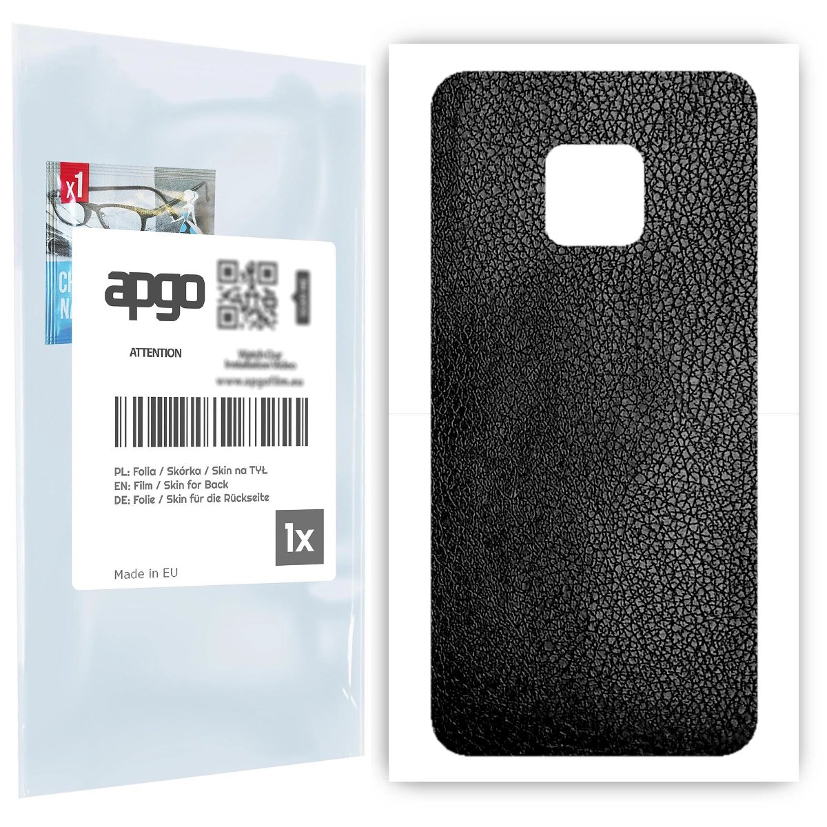 Folia naklejka skórka strukturalna na TYŁ do Huawei Mate 20 Pro -  Skóra Czarna - apgo SKINS