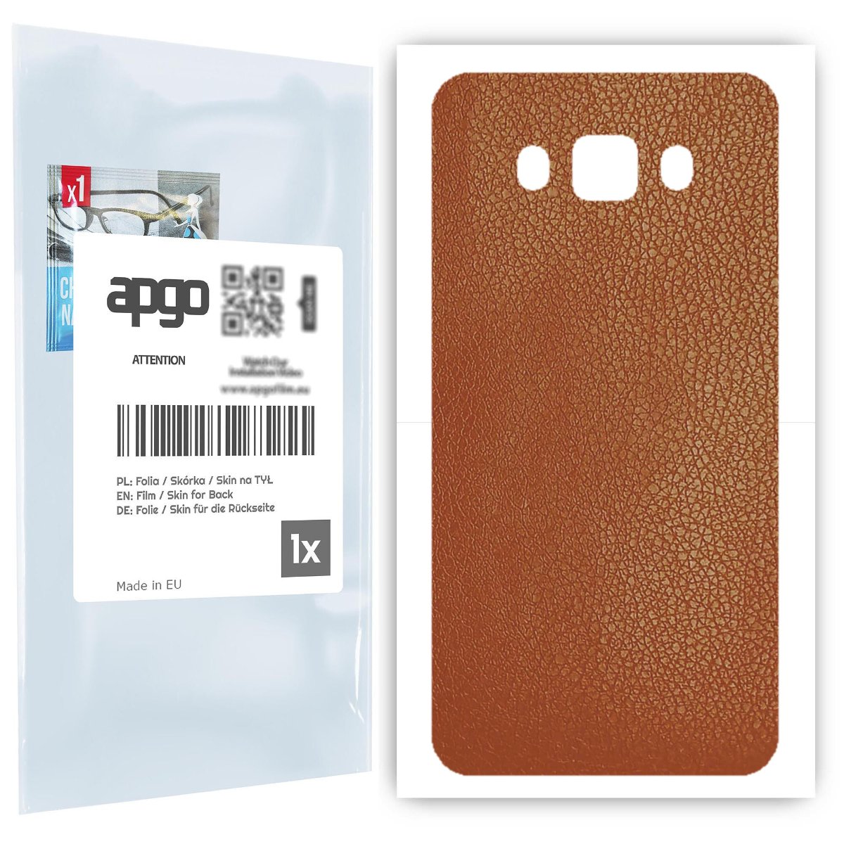 Folia naklejka skórka strukturalna na TYŁ do Samsung Galaxy J7 (2016) -  Skóra Brązowa - apgo SKINS