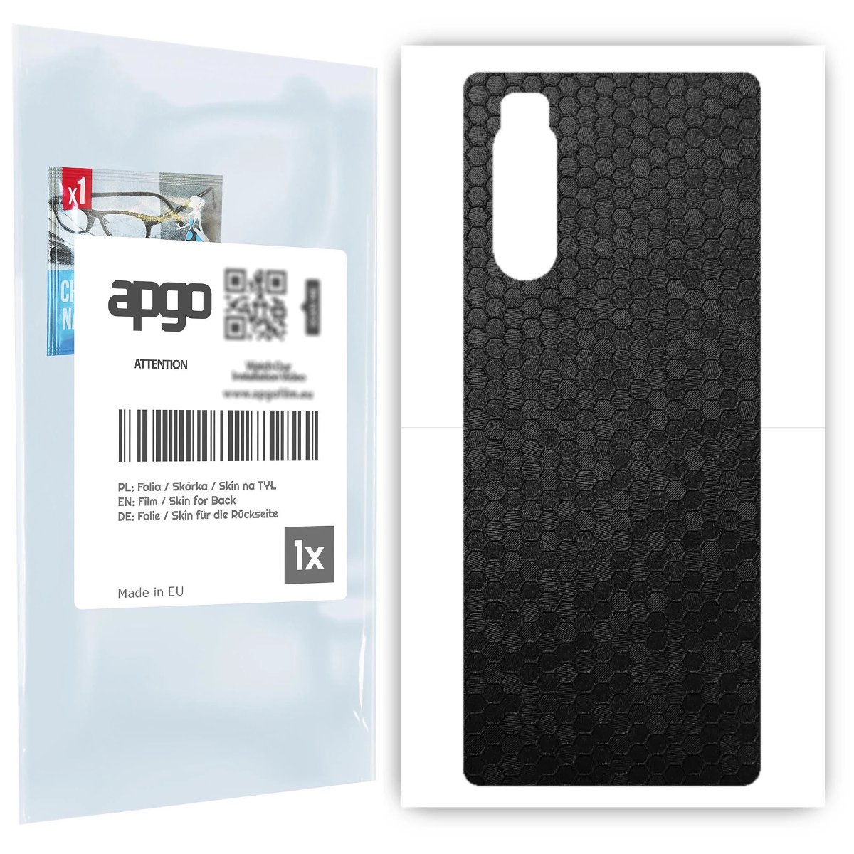 Folia naklejka skórka strukturalna na TYŁ do Sony Xperia 5 -  Plaster Miodu Czarny - apgo SKINS