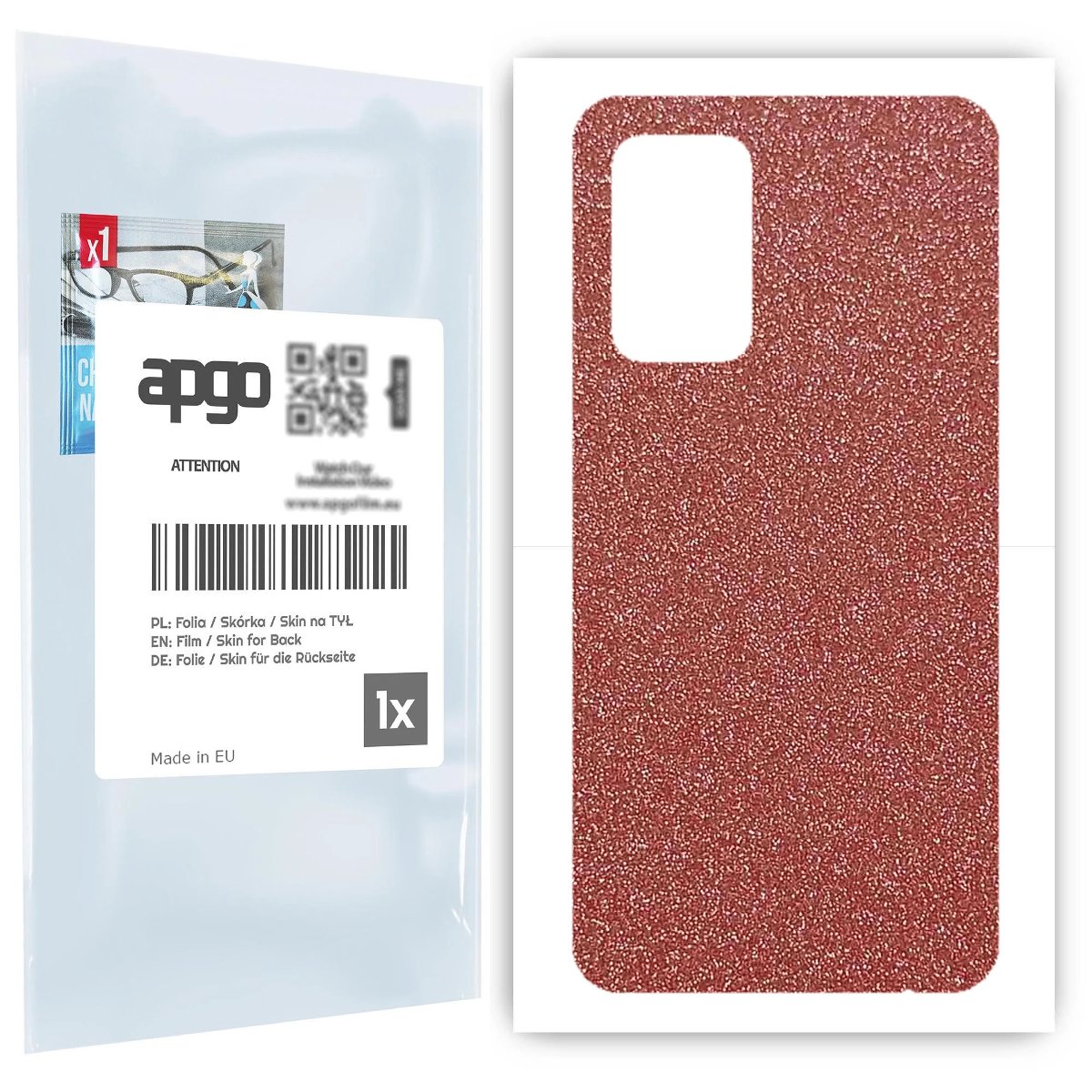 Folia naklejka skórka strukturalna na TYŁ do Samsung Galaxy A52s 5G -  Brokat Brzoskwiniowy - apgo SKINS