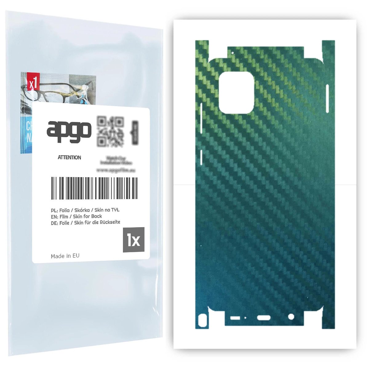 Folia naklejka skórka strukturalna na TYŁ+BOKI do Samsung Galaxy Note 10 Lite -  Carbon Kameleon CAKA1 - apgo SKINS