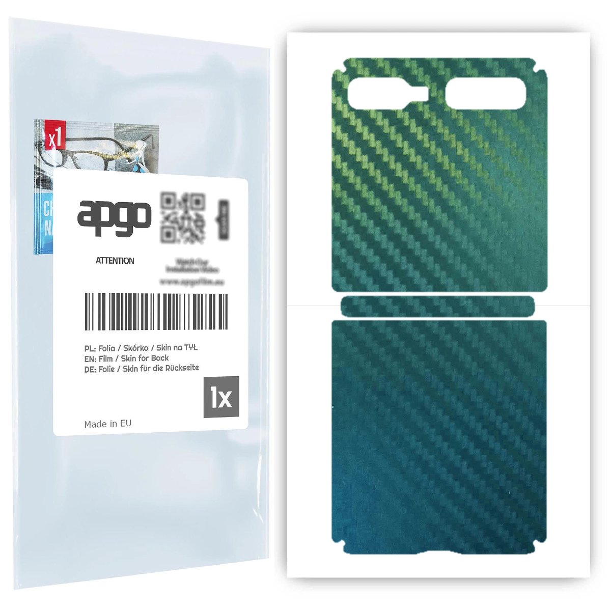 Folia naklejka skórka strukturalna na TYŁ do Samsung Galaxy Z Flip -  Carbon Kameleon CAKA1 - apgo SKINS