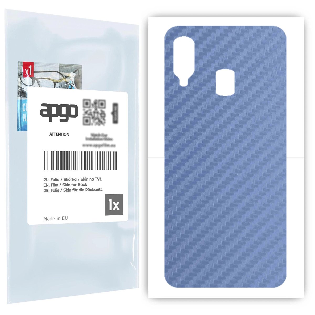 Folia naklejka skórka strukturalna na TYŁ do Samsung Galaxy A40 -  Carbon Granatowy - apgo SKINS