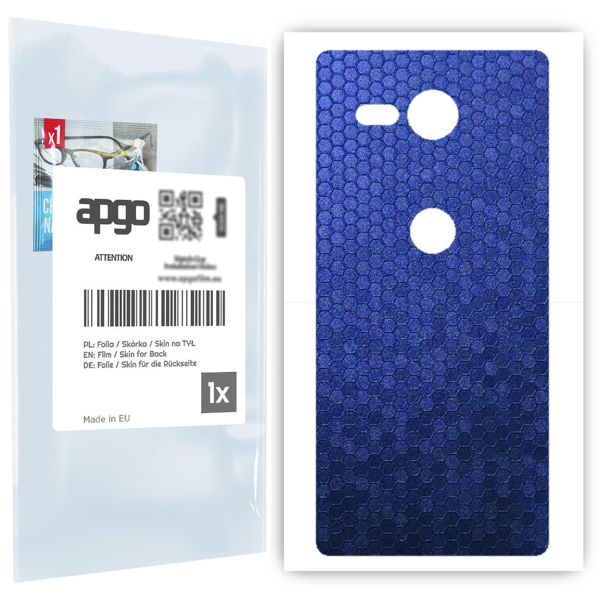 Folia naklejka skórka strukturalna na TYŁ do Sony Xperia XZ2 Compact -  Plaster Miodu Niebieski - apgo SKINS