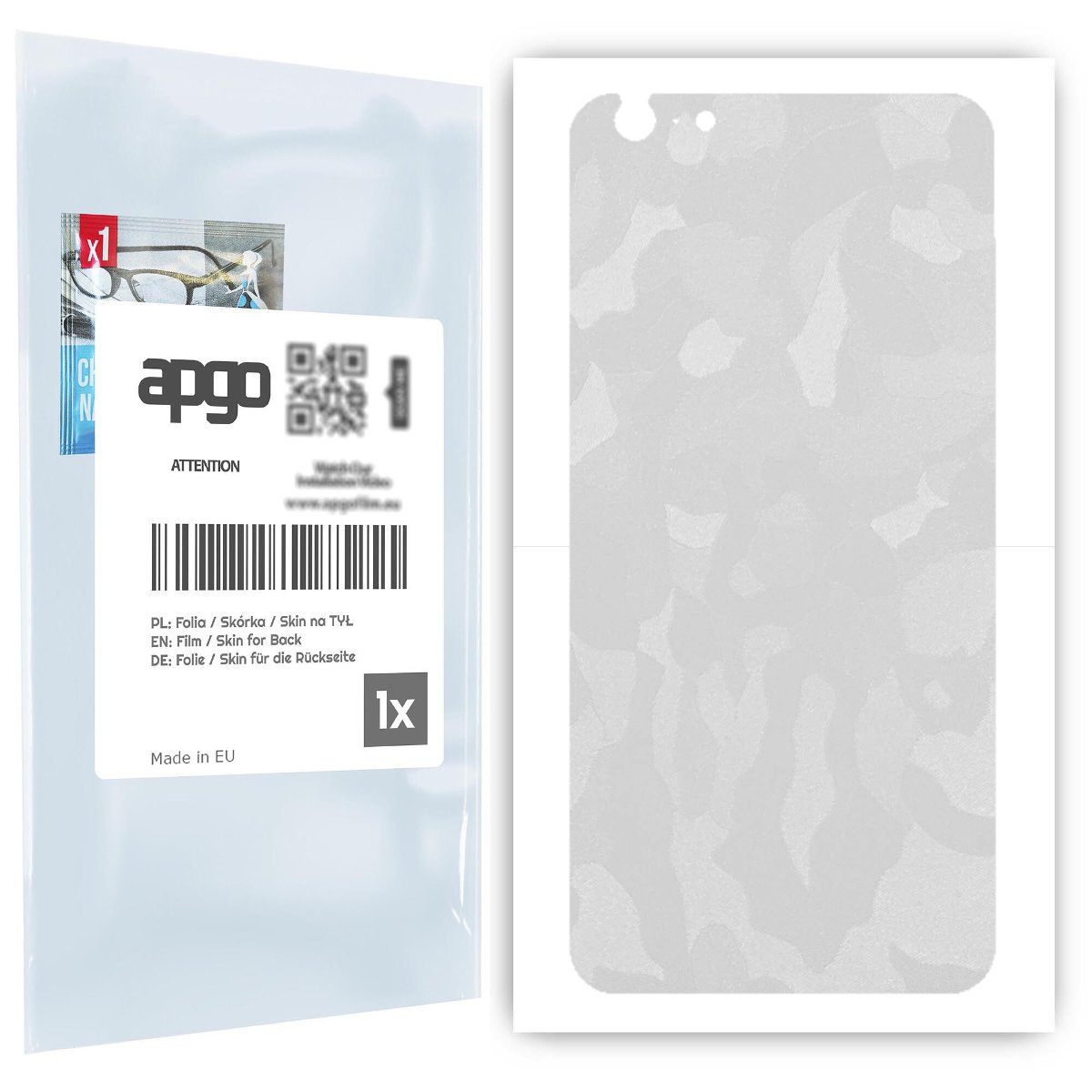 Folia naklejka skórka strukturalna na TYŁ do Apple iPhone 6s Plus -  Moro | Camo Biały - apgo SKINS