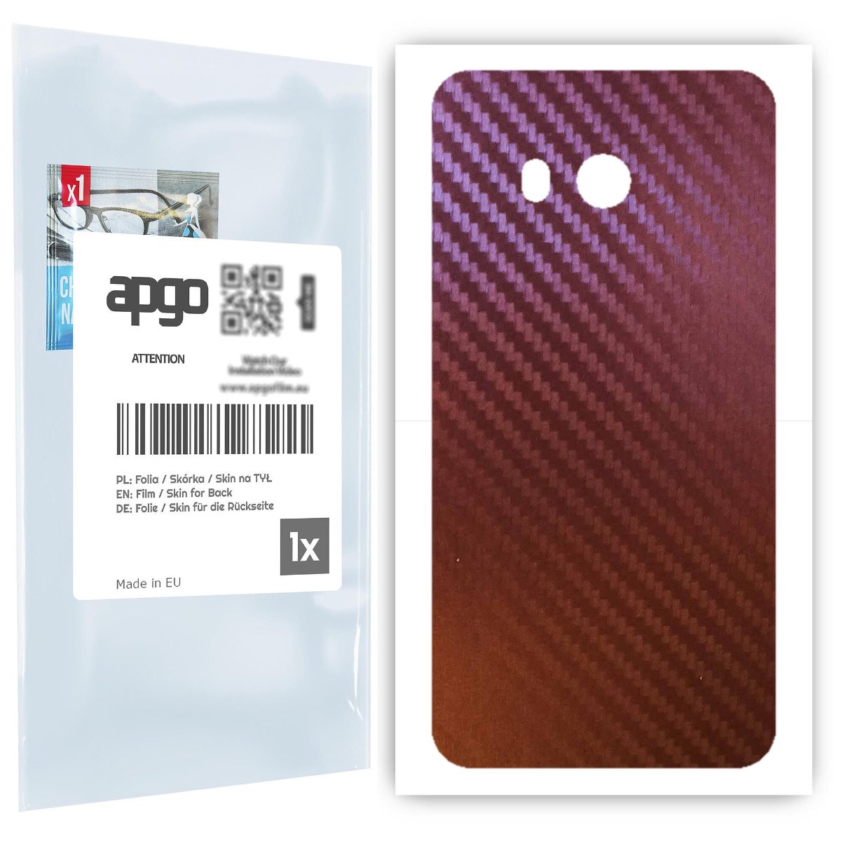 Folia naklejka skórka strukturalna na TYŁ do HTC U11 -  Carbon Kameleon CAKA5 - apgo SKINS