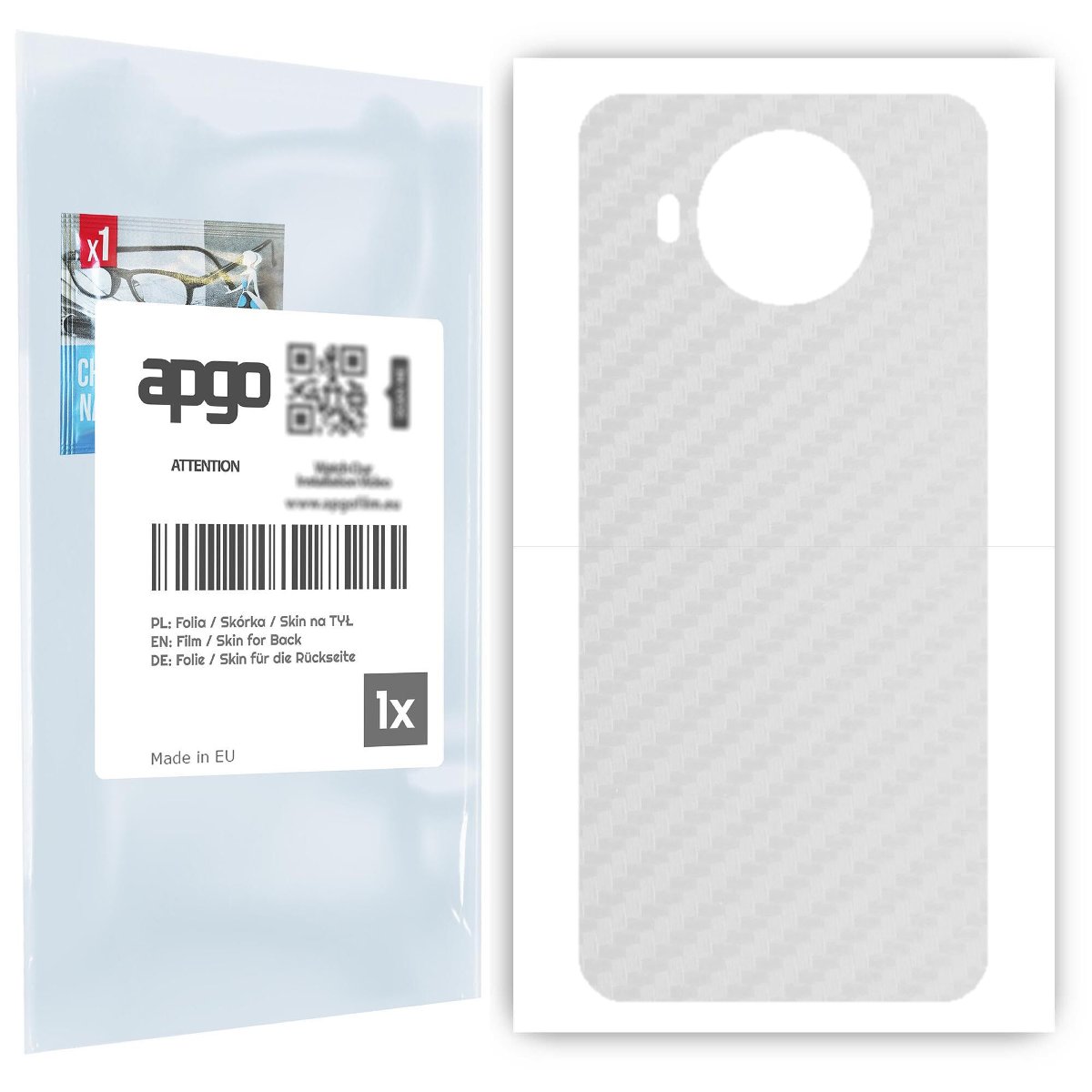 Folia naklejka skórka strukturalna na TYŁ do Nokia 8.3 5G -  Carbon Przezroczysty - apgo SKINS