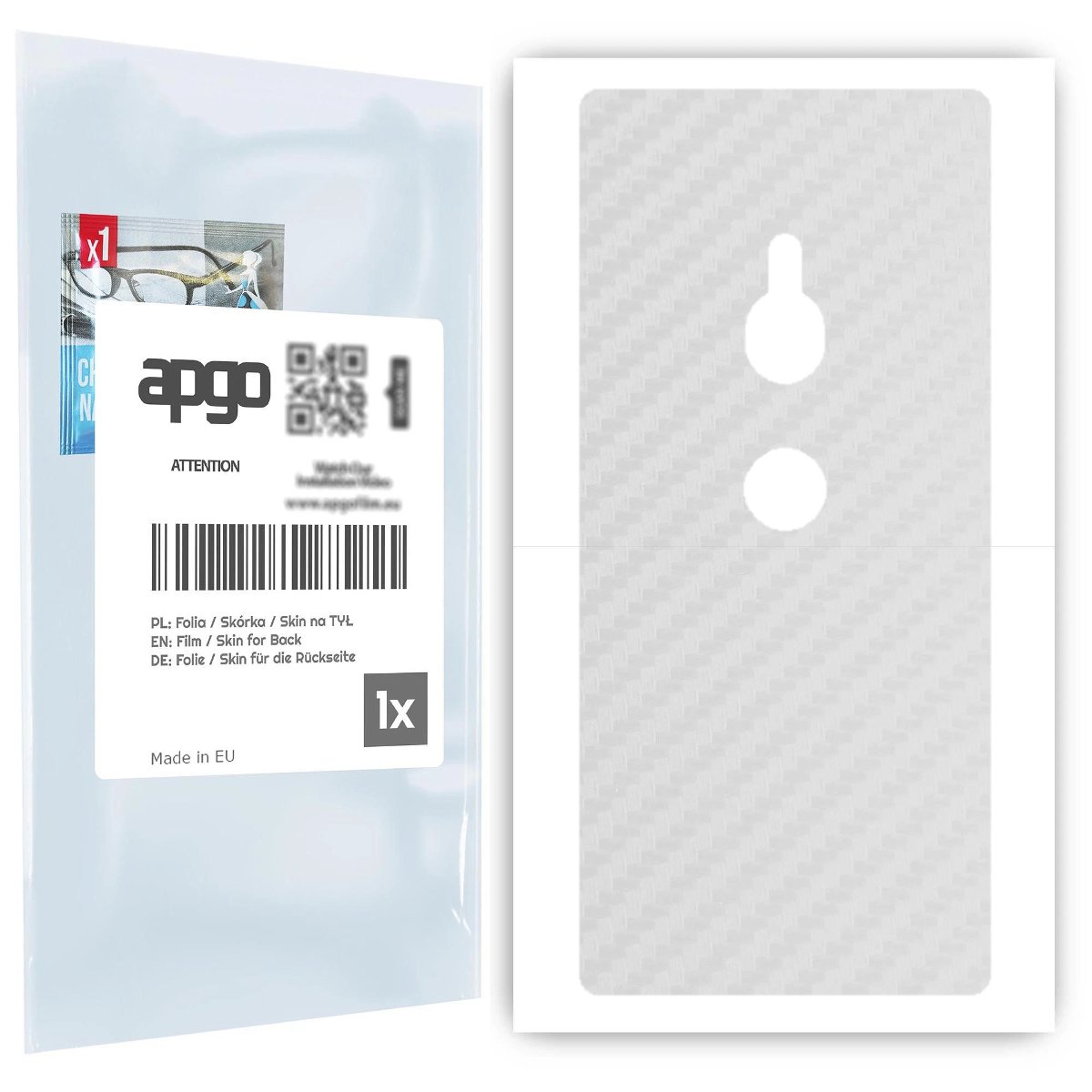 Folia naklejka skórka strukturalna na TYŁ do Sony Xperia XZ2 -  Carbon Przezroczysty - apgo SKINS