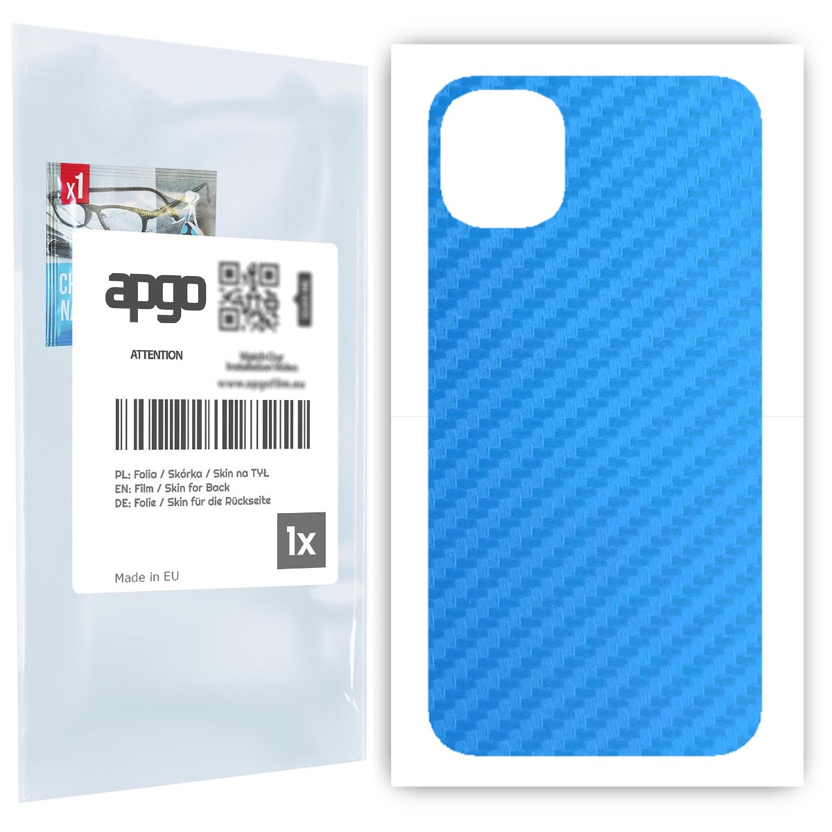 Folia naklejka skórka strukturalna na TYŁ do Apple iPhone 11 -  Carbon Niebieski - apgo SKINS