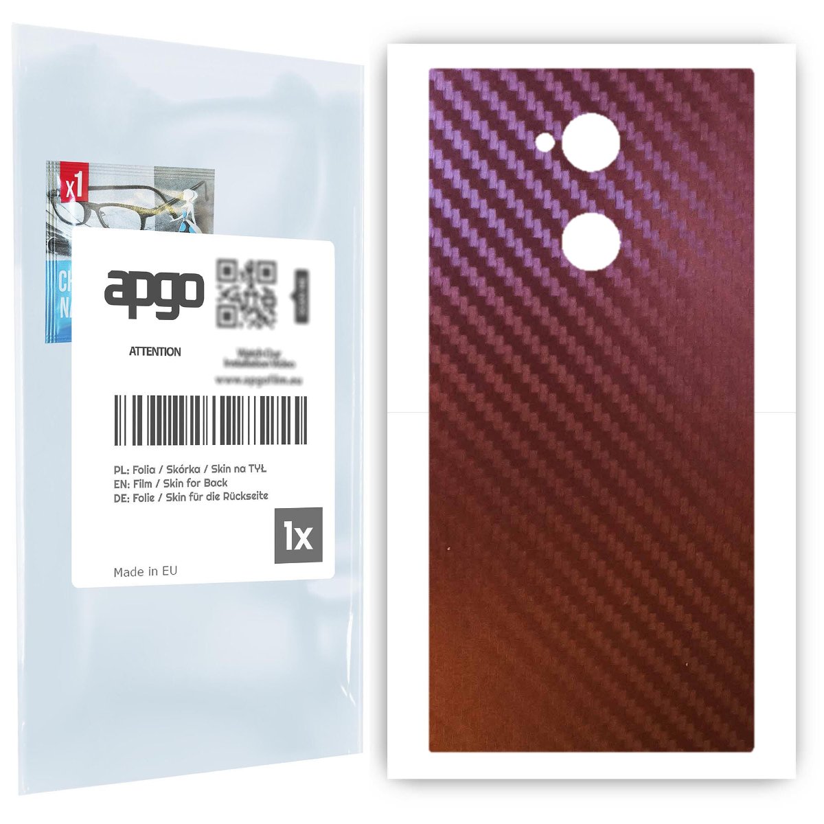 Folia naklejka skórka strukturalna na TYŁ do Sony Xperia XA2 Ultra -  Carbon Kameleon CAKA5 - apgo SKINS