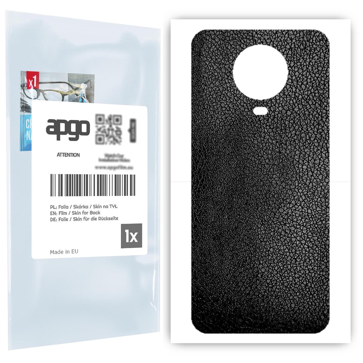 Folia naklejka skórka strukturalna na TYŁ do Nokia G20 -  Skóra Czarna - apgo SKINS