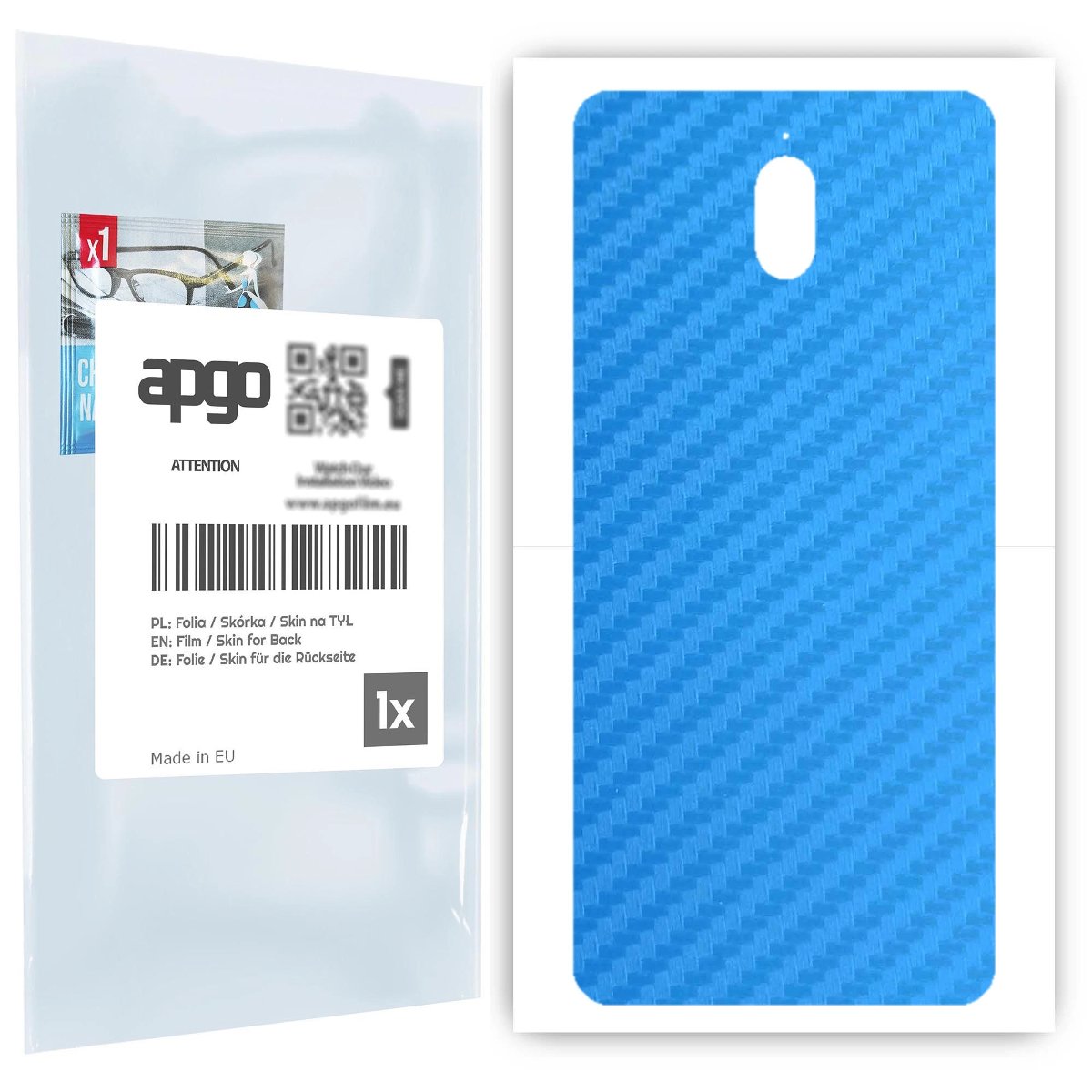 Folia naklejka skórka strukturalna na TYŁ do Nokia 3.1 -  Carbon Niebieski - apgo SKINS