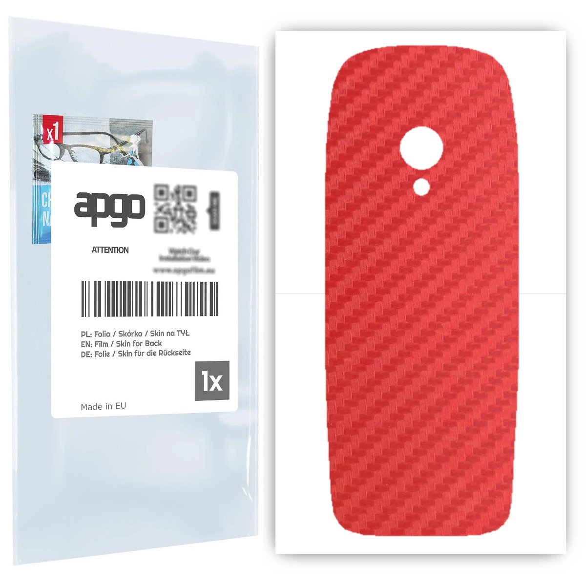 Folia naklejka skórka strukturalna na TYŁ do Nokia 6310 2021 -  Carbon Czerwony - apgo SKINS