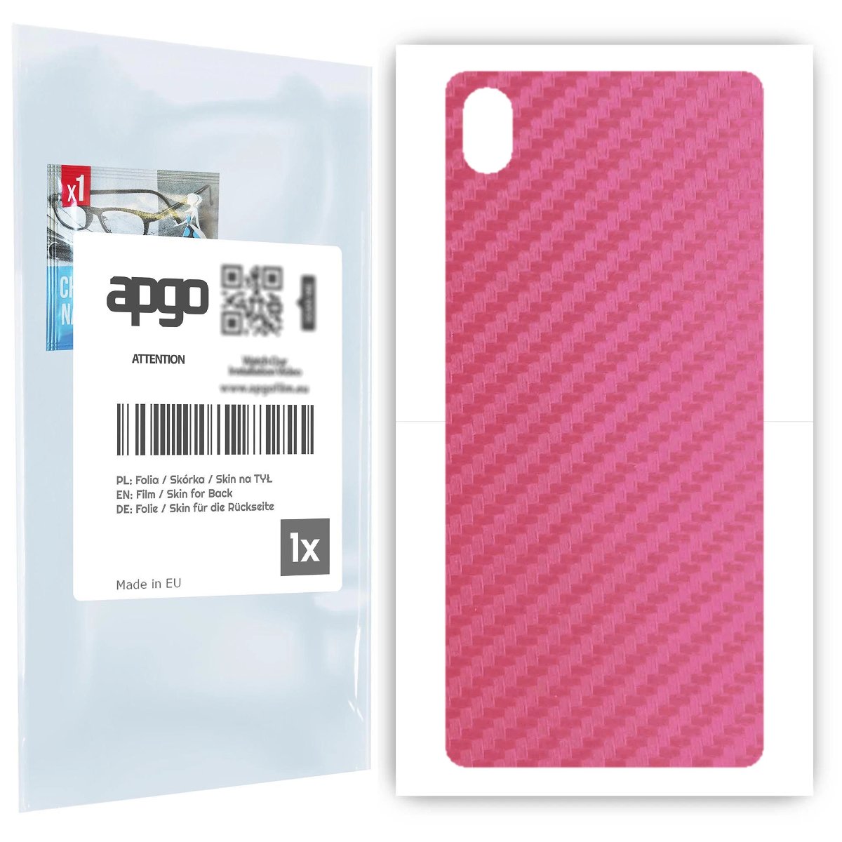 Folia naklejka skórka strukturalna na TYŁ do Sony Xperia L3 -  Carbon Różowy - apgo SKINS