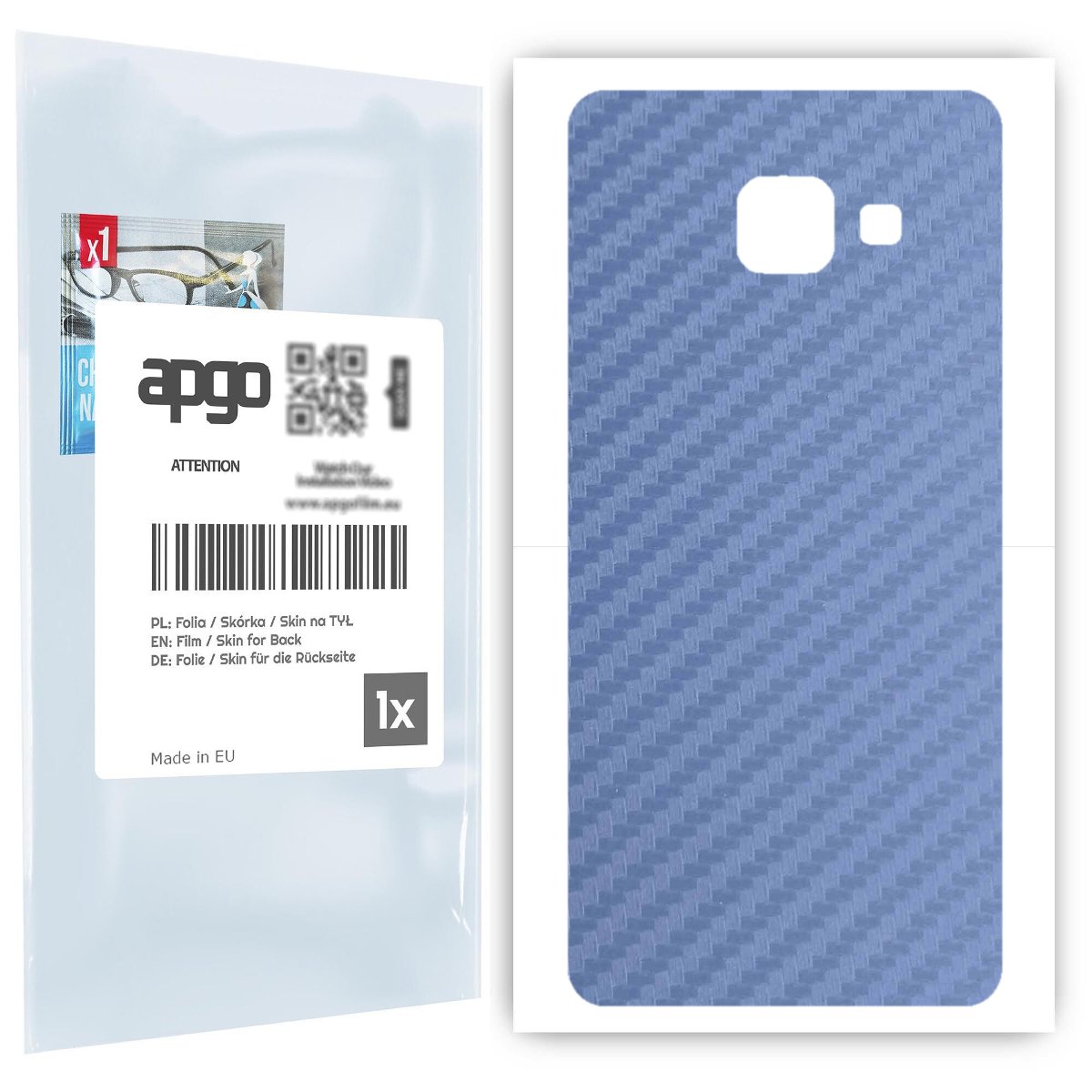 Folia naklejka skórka strukturalna na TYŁ do Samsung Galaxy A3 2016 A310F -  Carbon Granatowy - apgo SKINS