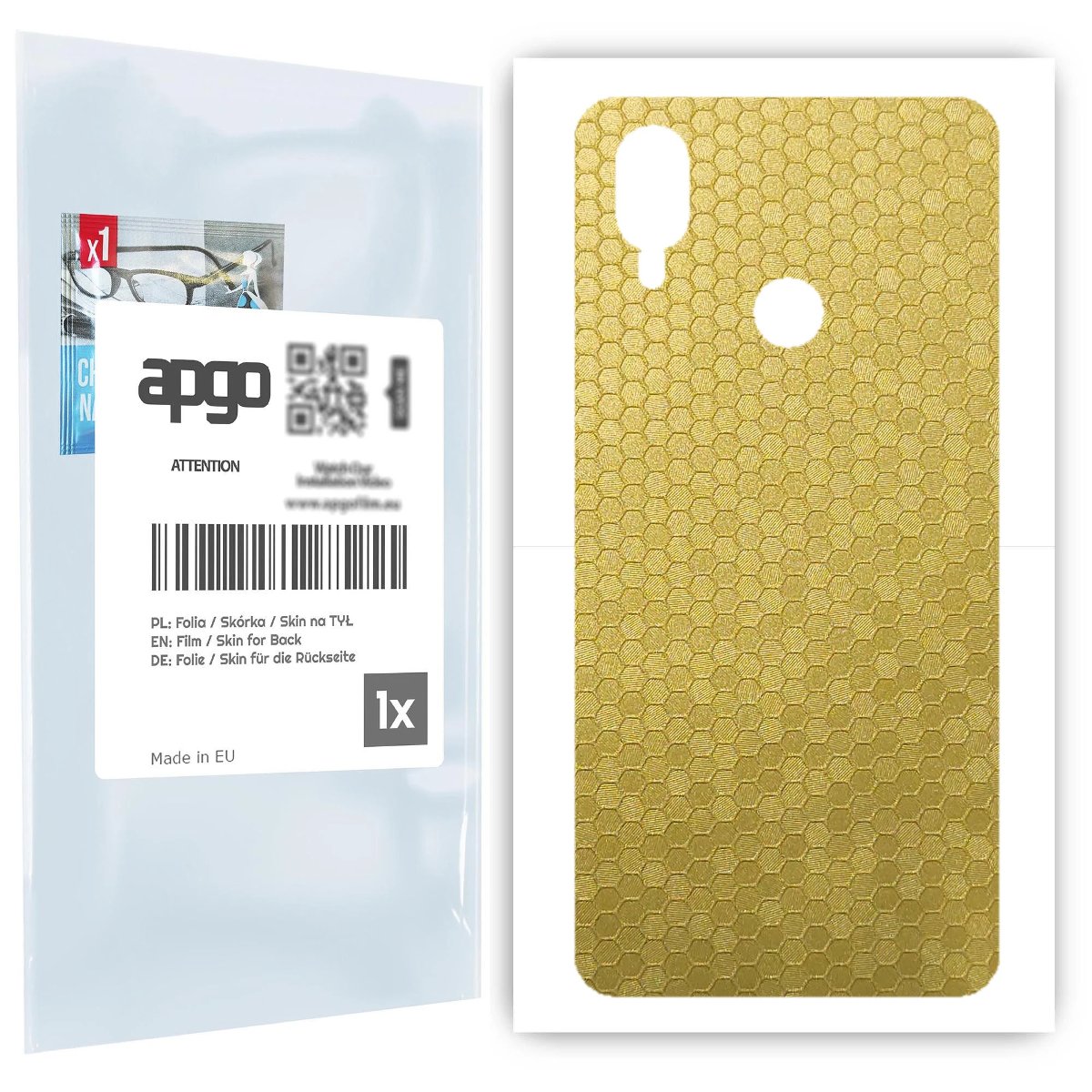 Folia naklejka skórka strukturalna na TYŁ do Cubot X19 -  Plaster Miodu Złoty - apgo SKINS