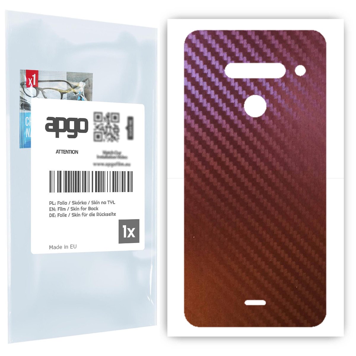 Folia naklejka skórka strukturalna na TYŁ do LG V50 ThinQ 5G -  Carbon Kameleon CAKA5 - apgo SKINS