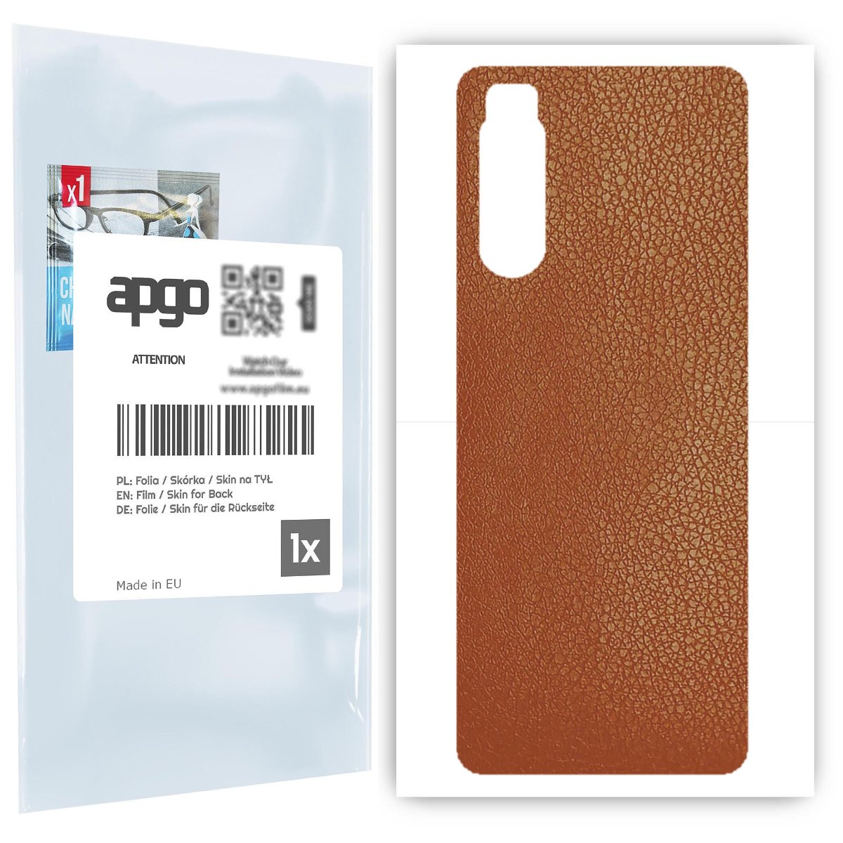 Folia naklejka skórka strukturalna na TYŁ do Sony Xperia 5 II -  Skóra Brązowa - apgo SKINS