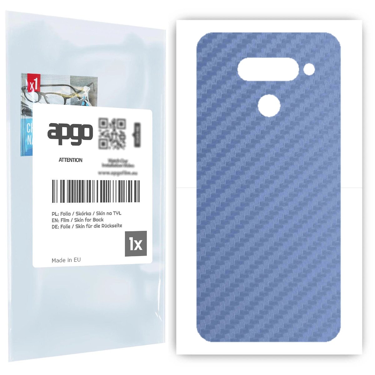 Folia naklejka skórka strukturalna na TYŁ do LG Q60 -  Carbon Granatowy - apgo SKINS