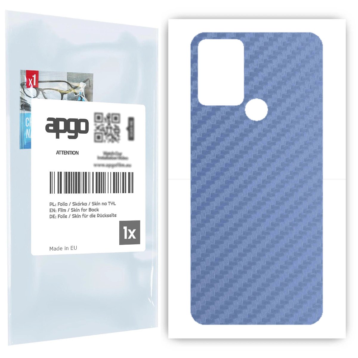 Folia naklejka skórka strukturalna na TYŁ do HTC Desire 20+ -  Carbon Granatowy - apgo SKINS