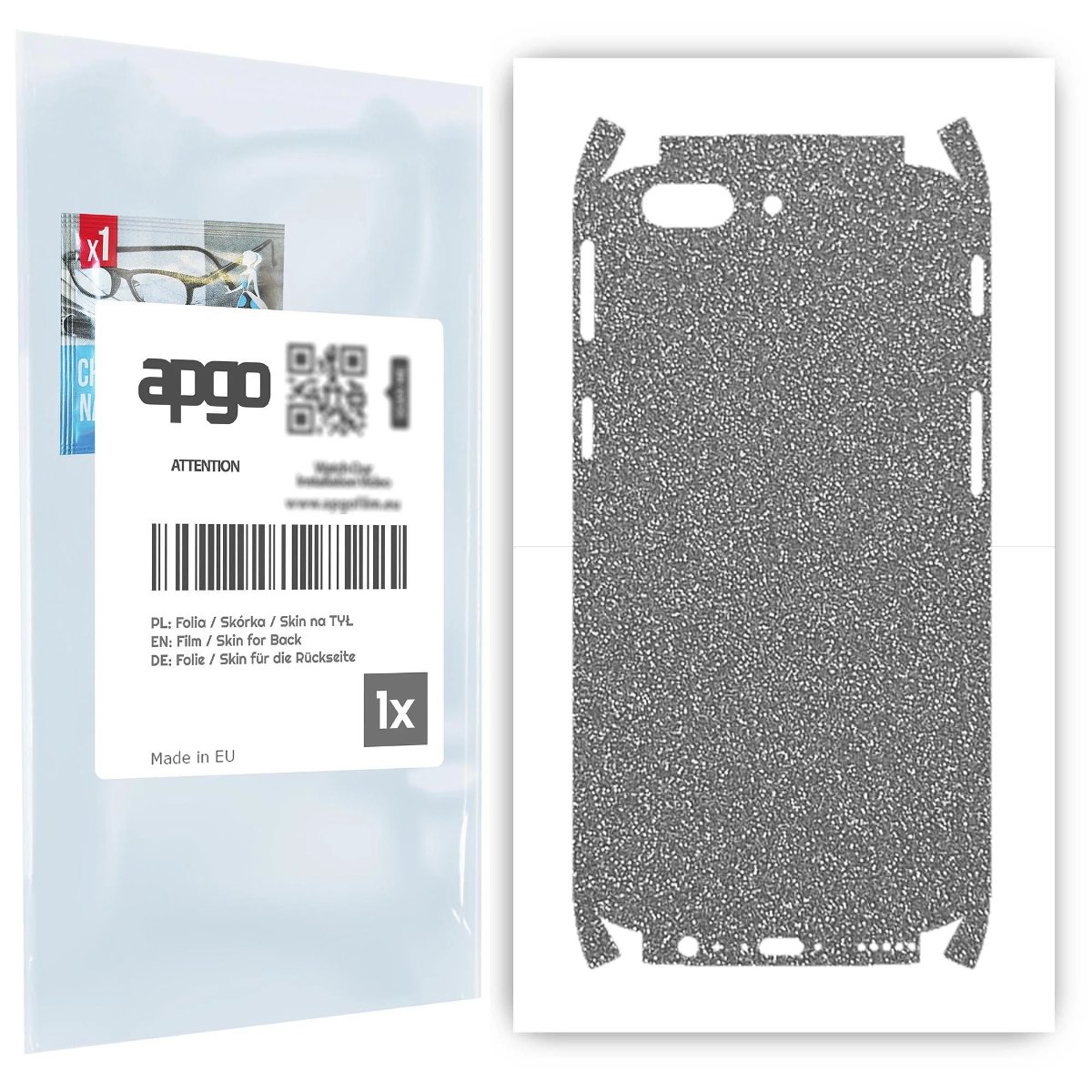 Folia naklejka skórka strukturalna na TYŁ+BOKI do OnePlus 5 -  Brokat Srebrny - apgo SKINS