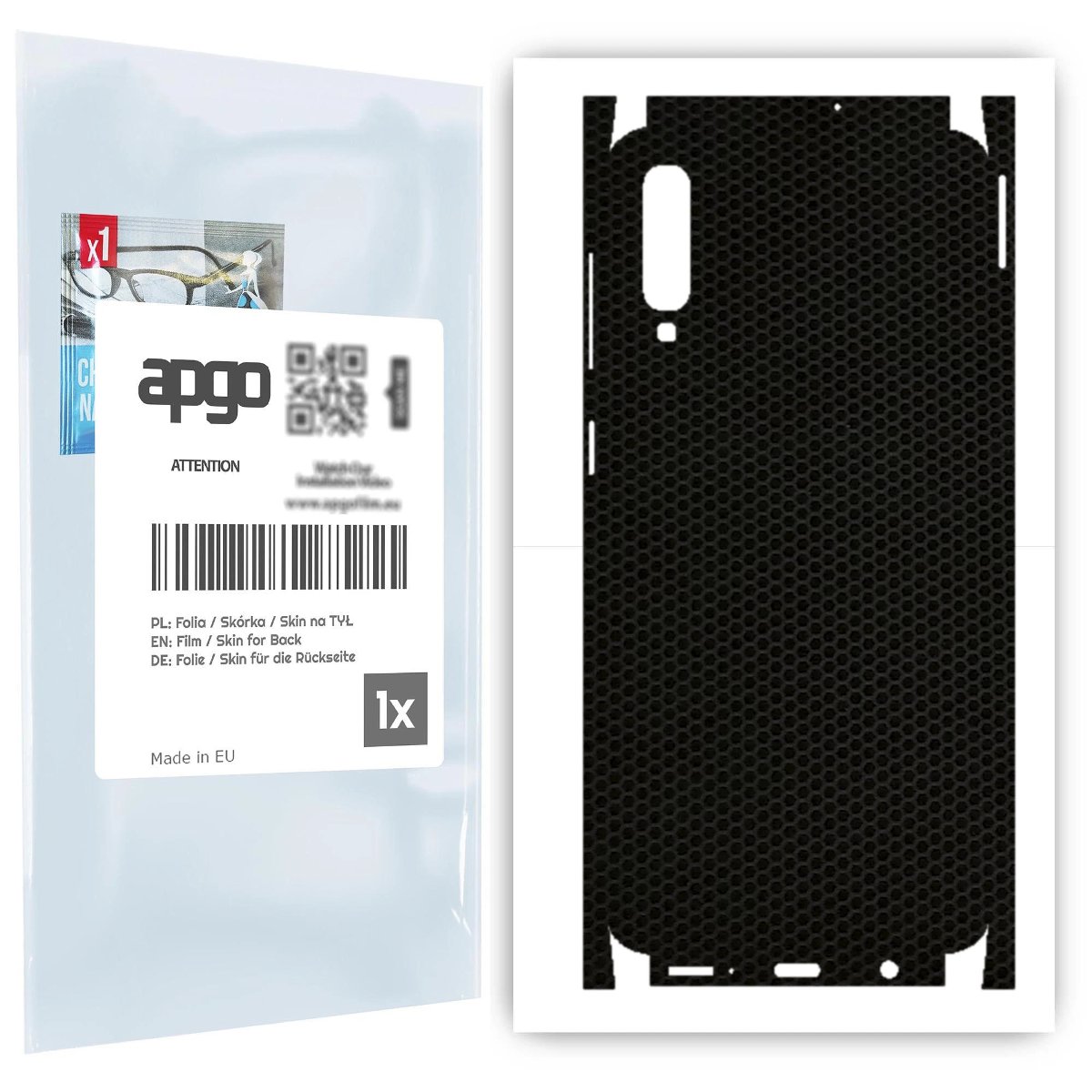 Folia naklejka skórka strukturalna na TYŁ+BOKI do Samsung Galaxy A50 -  Matrix - apgo SKINS