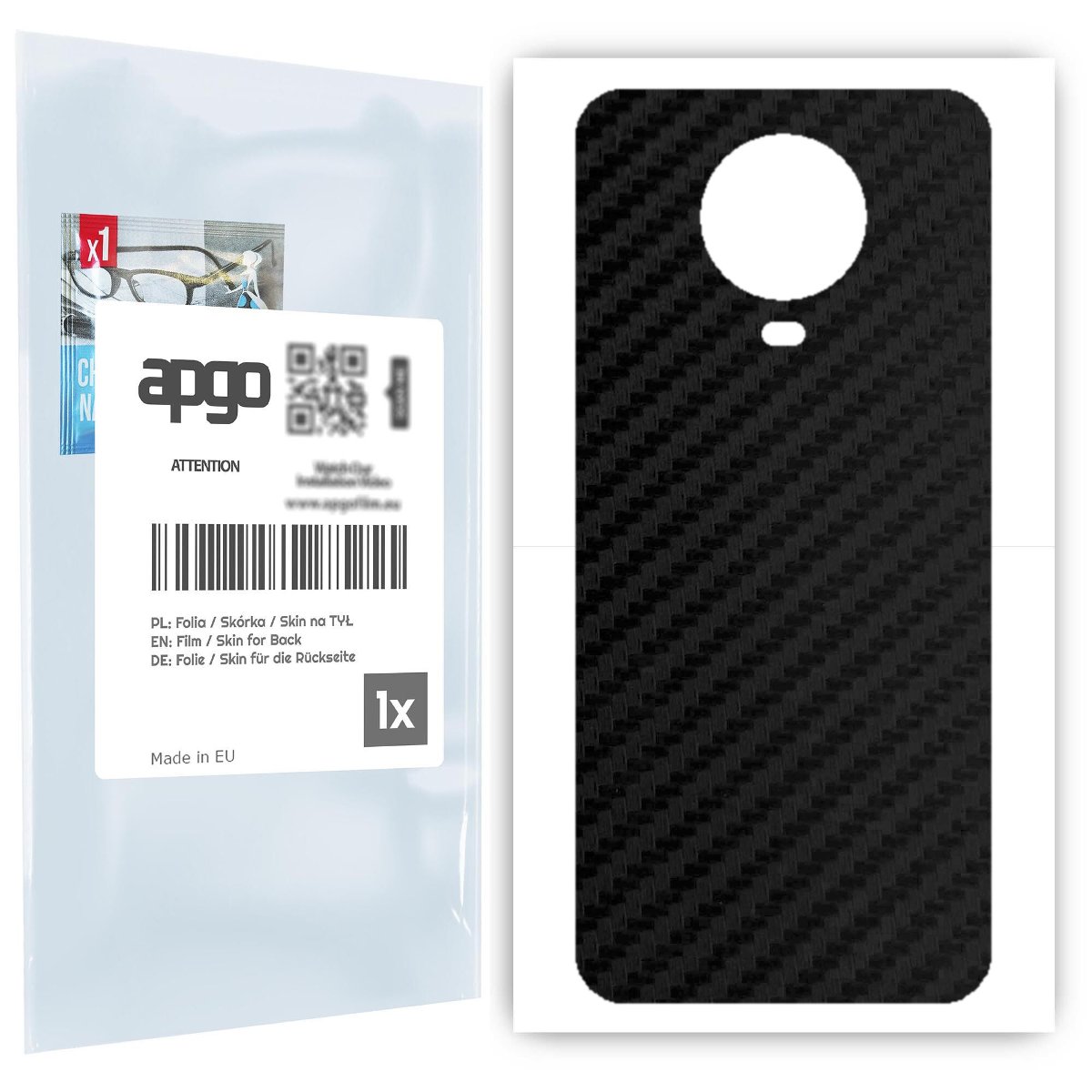 Folia naklejka skórka strukturalna na TYŁ do Nokia G20 -  Carbon Czarny - apgo SKINS