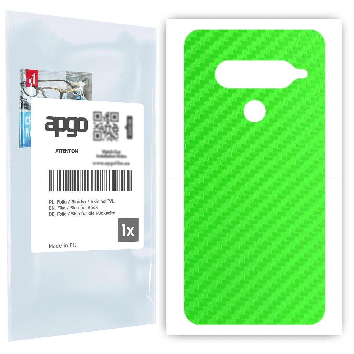 Folia naklejka skórka strukturalna na TYŁ do LG G8S ThinQ -  Carbon Zielony - apgo SKINS